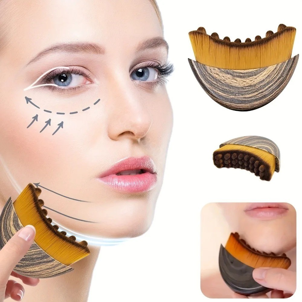 Lymphatic Contour Face Brush Lymphatic Drainage Massager for Face by Glowix 2pcs