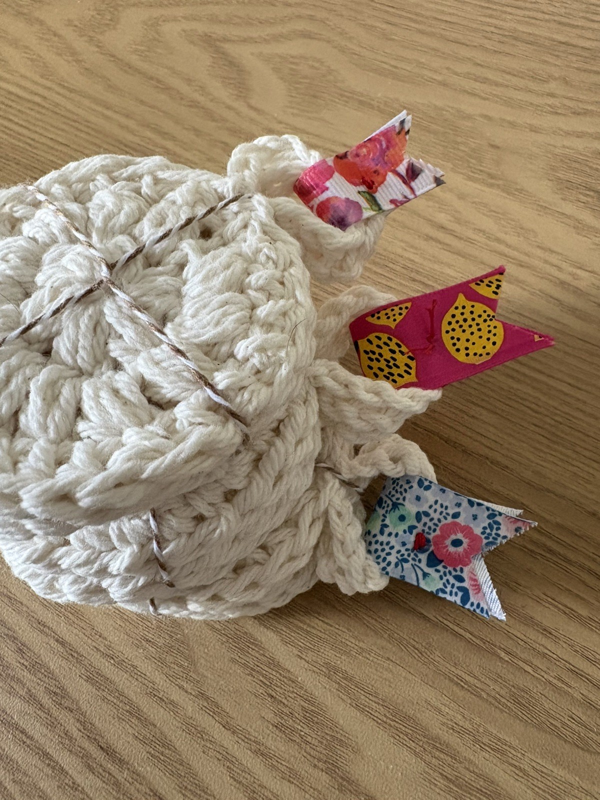 Hand- Crocheted Cotton Face Scrubbies Set of 3 White