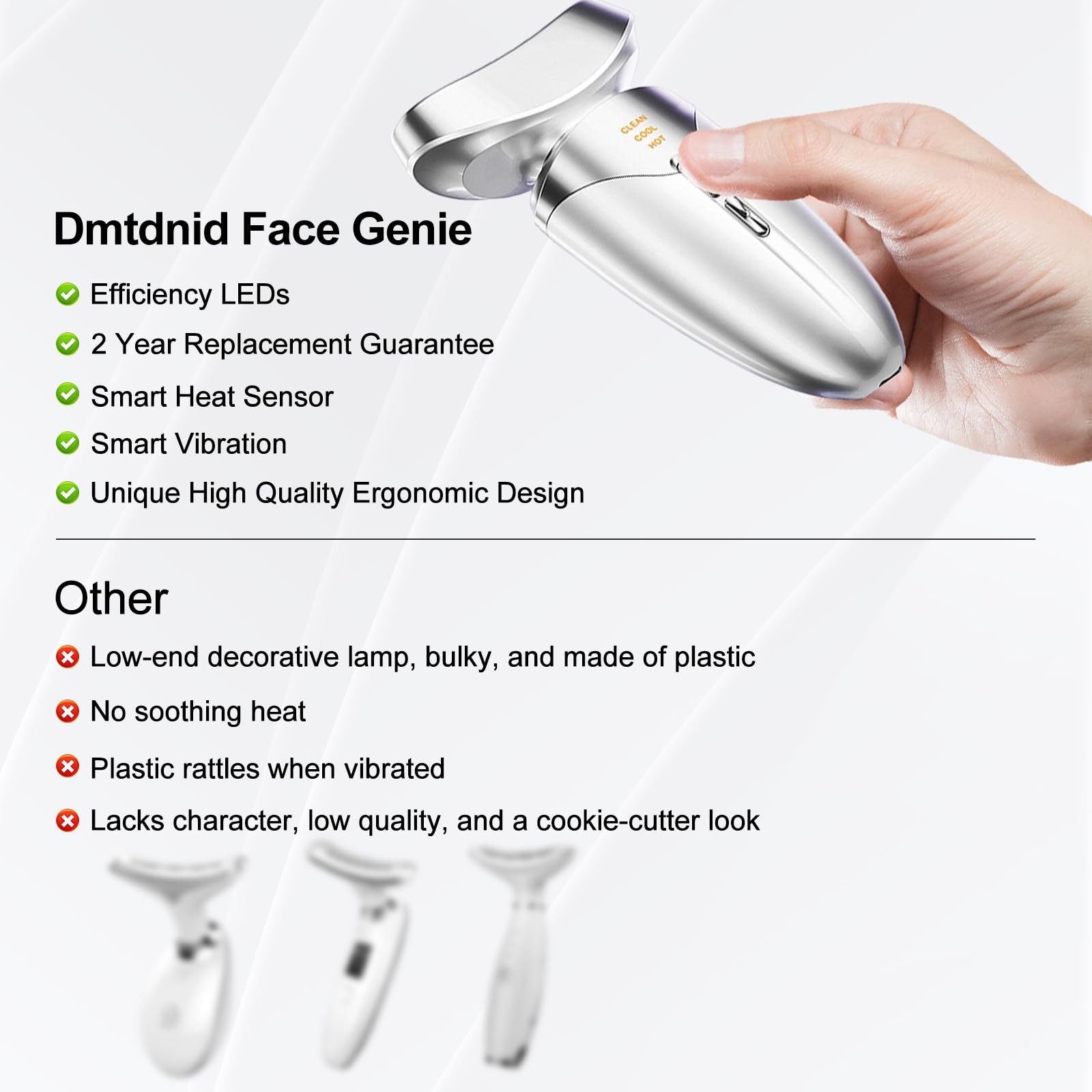 Red Light Beauty Device for Face and Neck, Based on High-end White