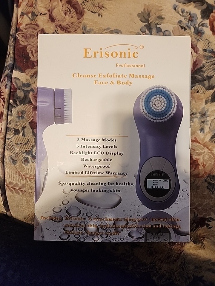 Erisonic Face Body Exfoliator Massager Rechargeable Multi-function Brush