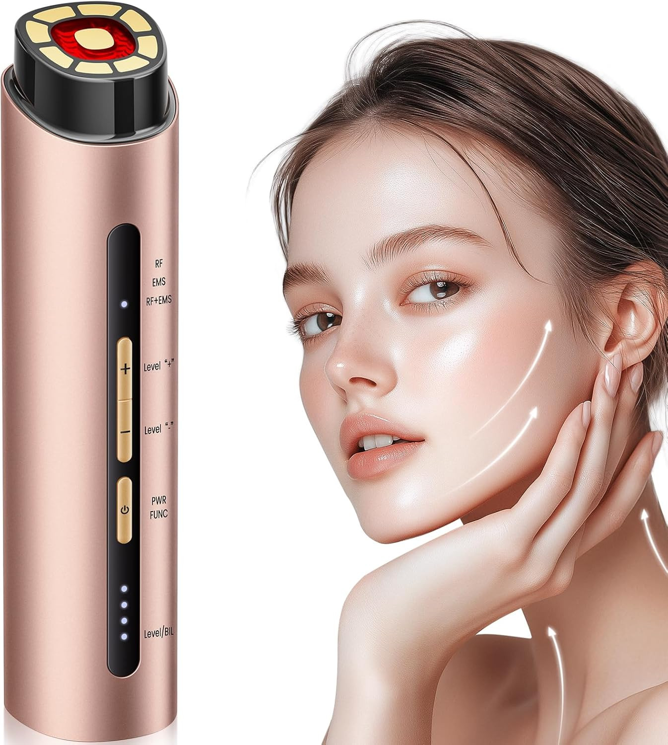 Microcurrent Facial Device, 3 Modes Red Light Therapy for Face and Neck, Skin Ca