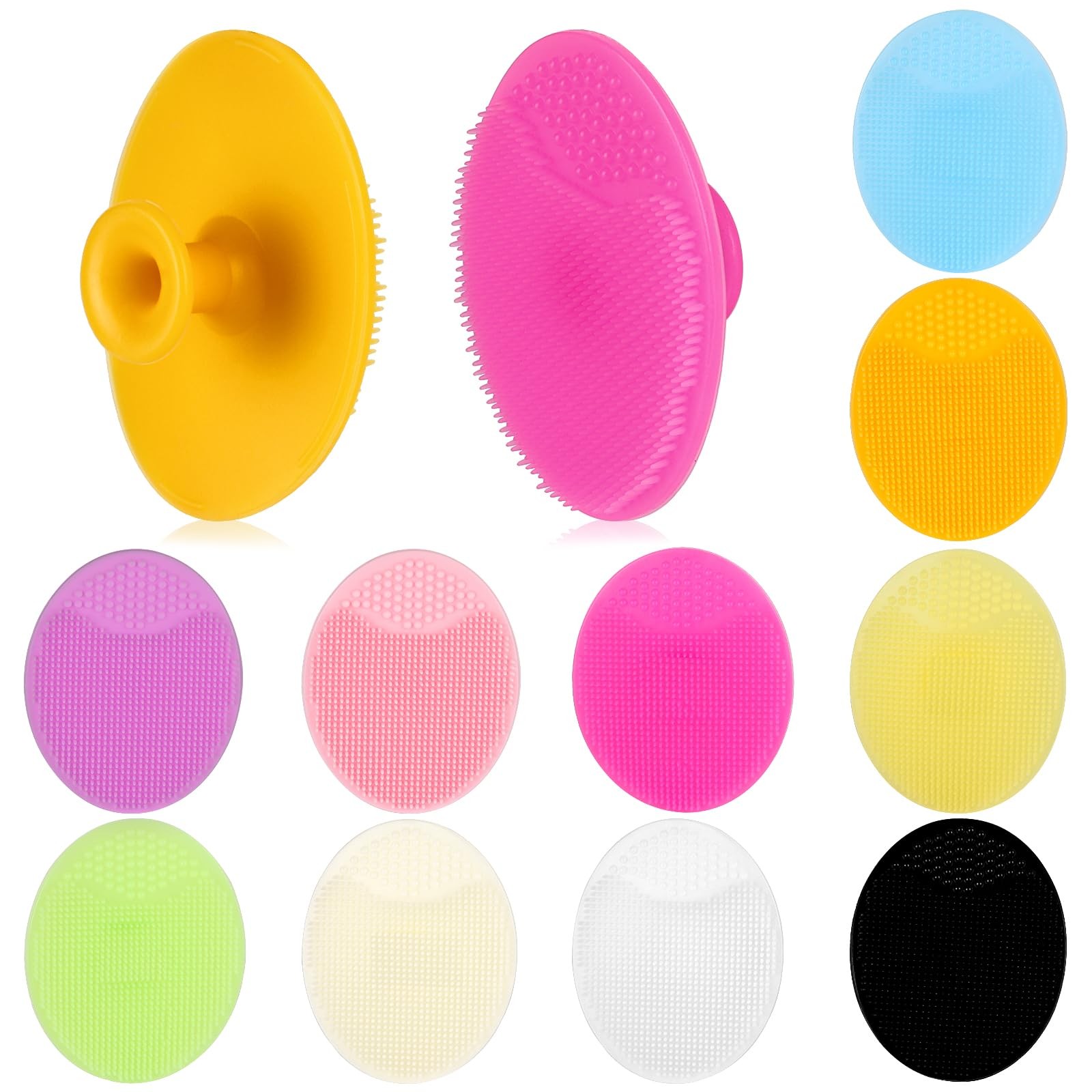 10 Pcs Silicone Face Scrubbers with Suction, 10 Count(Pack of 1), Multi Color