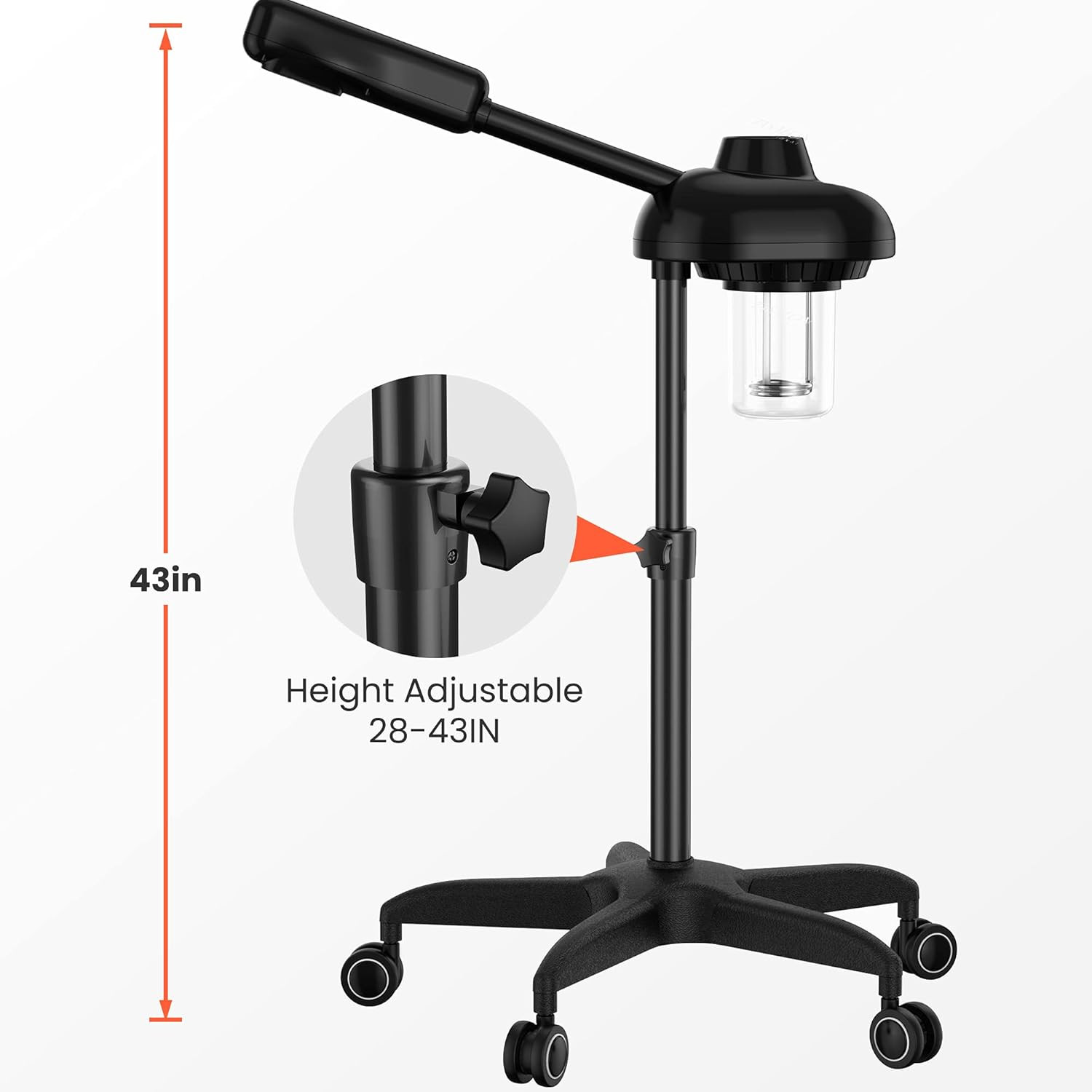 Facial Steamer on Wheels – Face Steamer for Professional Skin Rejuvenation, Faci