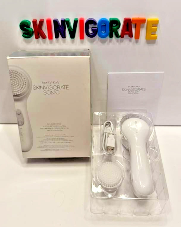 MARY KAY SKINVIGORATE SONIC SKIN CARE SYSTEM 1 BRUSH HEAD UNIVERSAL USB CORD NEW