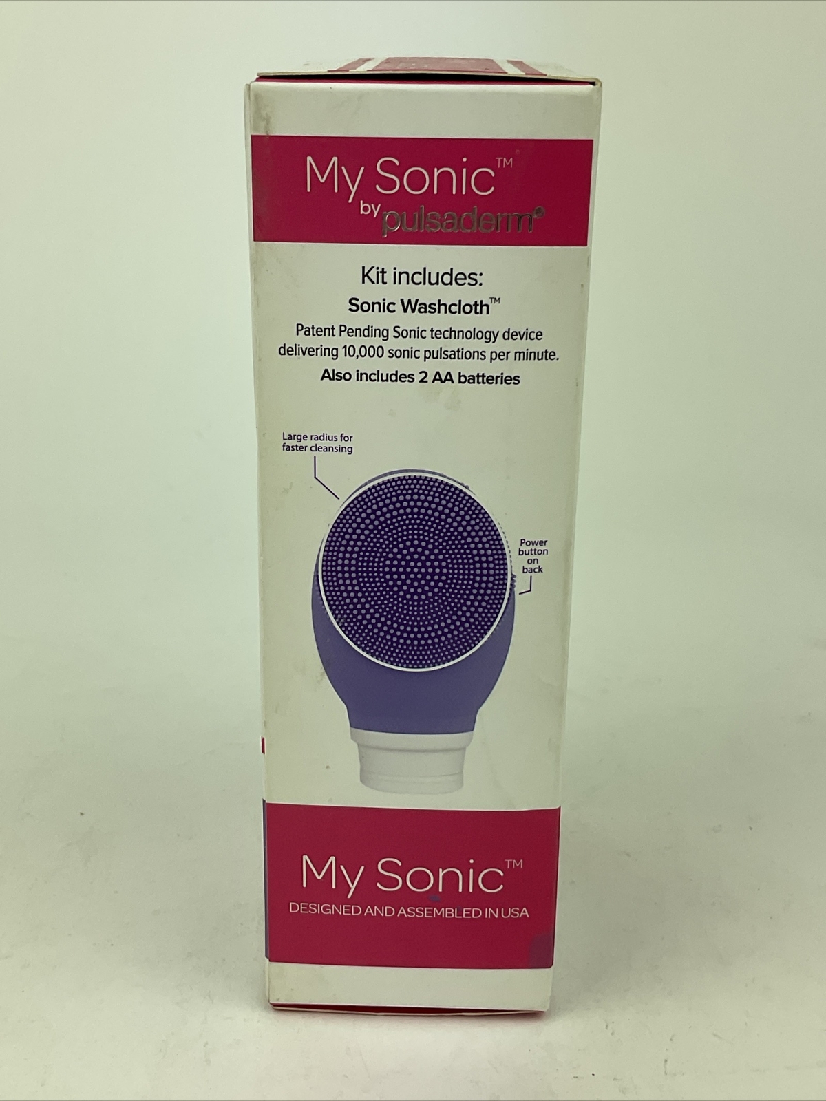 Pulsaderm Sonic Washcloth – Micro Pulse Cleansing (PINK) 2 Speed Waterproof