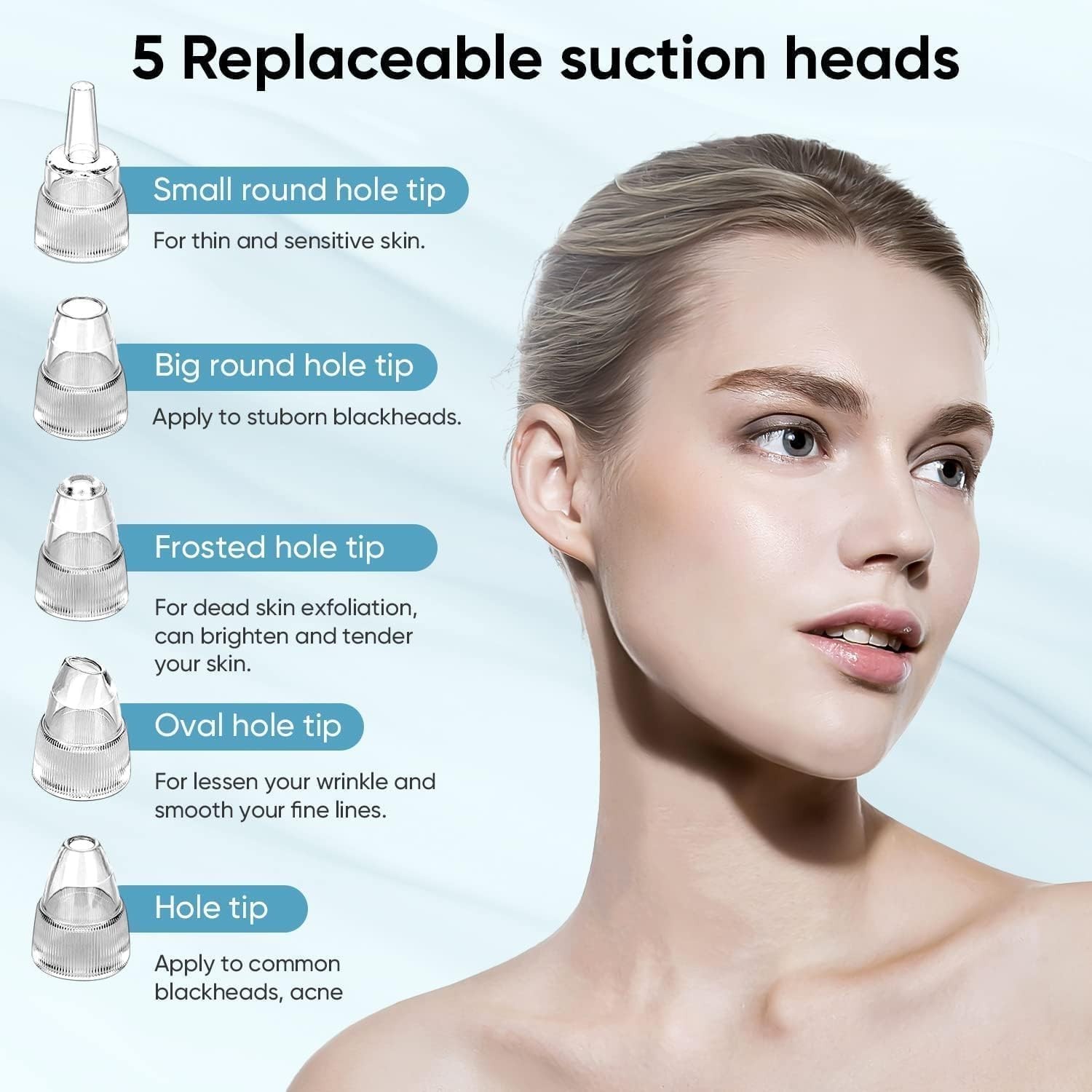 Blackhead Remover, Vacuum Suction Facial Pore Cleanser, Acne & Comedones cleaner