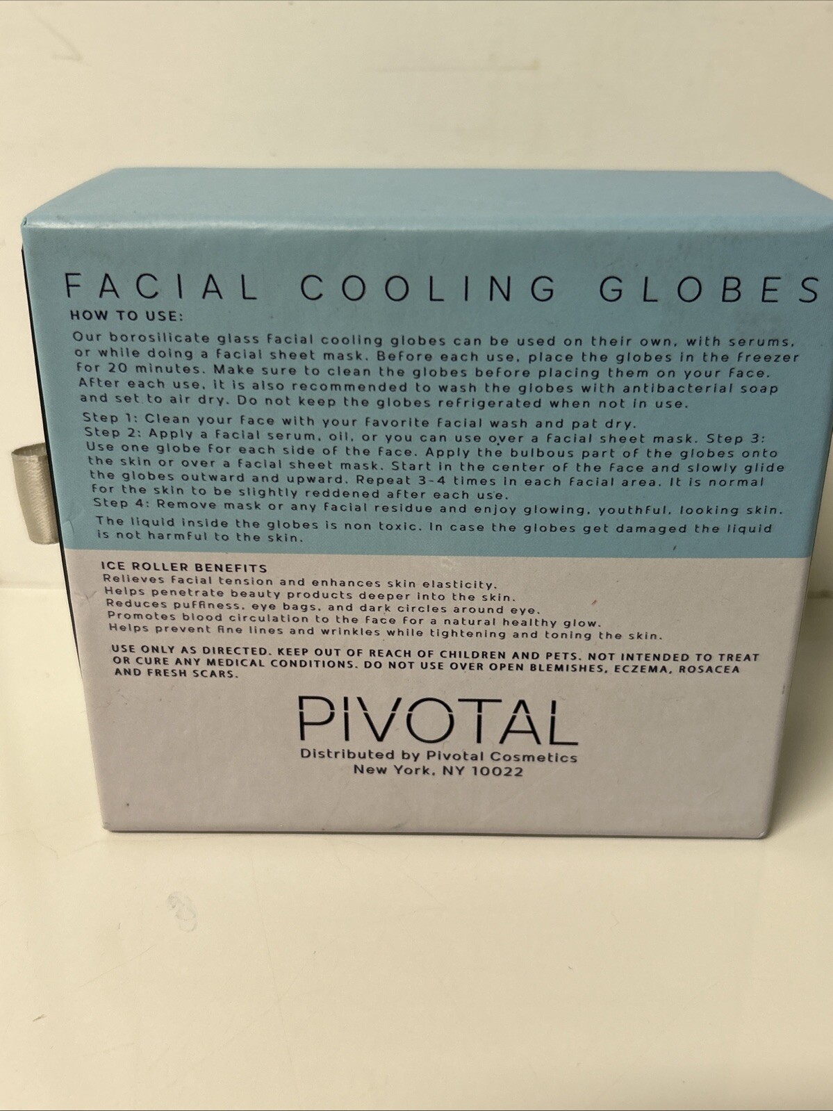 PIVOTAL ‘Facial Glass Cooling Globes’…for Puffy Facial Areas…NEW IN BOX