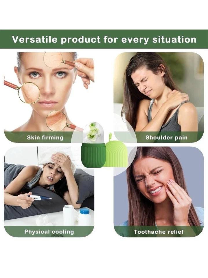 Ice Face Roller Silicone Facial Massager Cooling Skin Care Beauty Tool