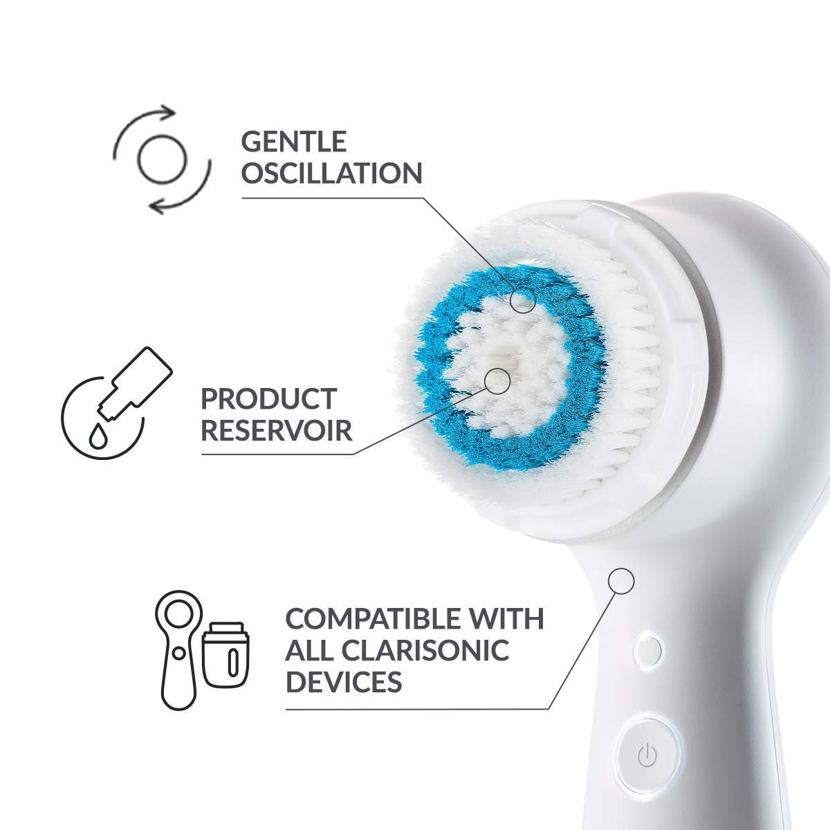Deep Pore Cleansing Brush Head | with Clarisonic Mia 1, Mia 2, Mia Fit, Alpha…
