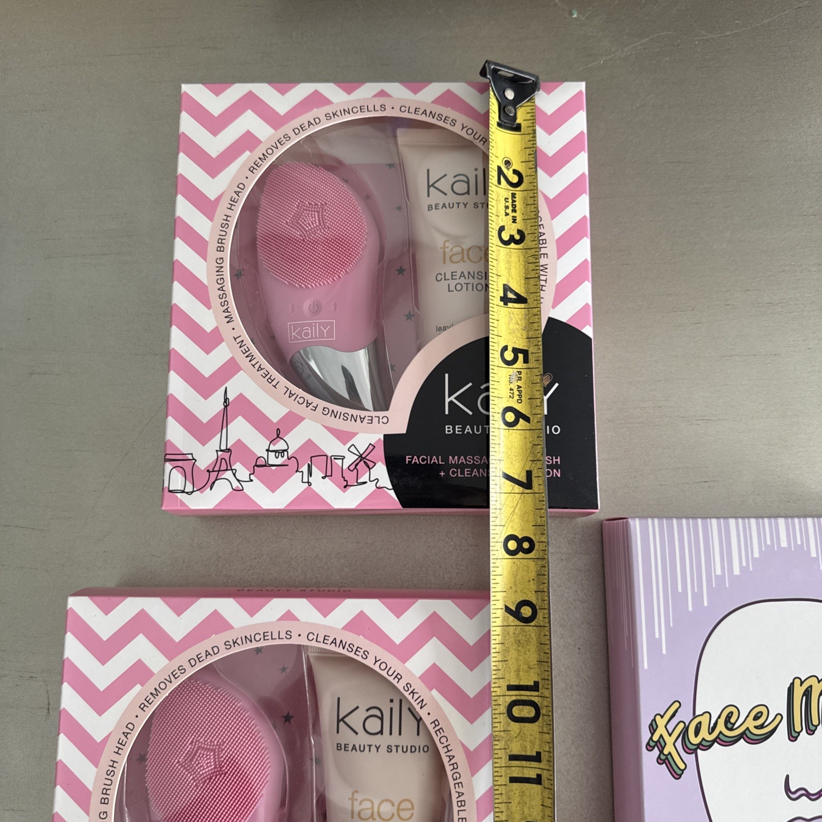 Set of 2 Kaily Beauty Studio Facial Massaging Brush & Lotion & 1 Face Mask Pack