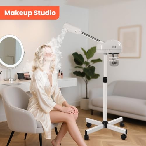 TASALON Professional Facial Steamer, Hot Mist Spray, Spa at Home, White