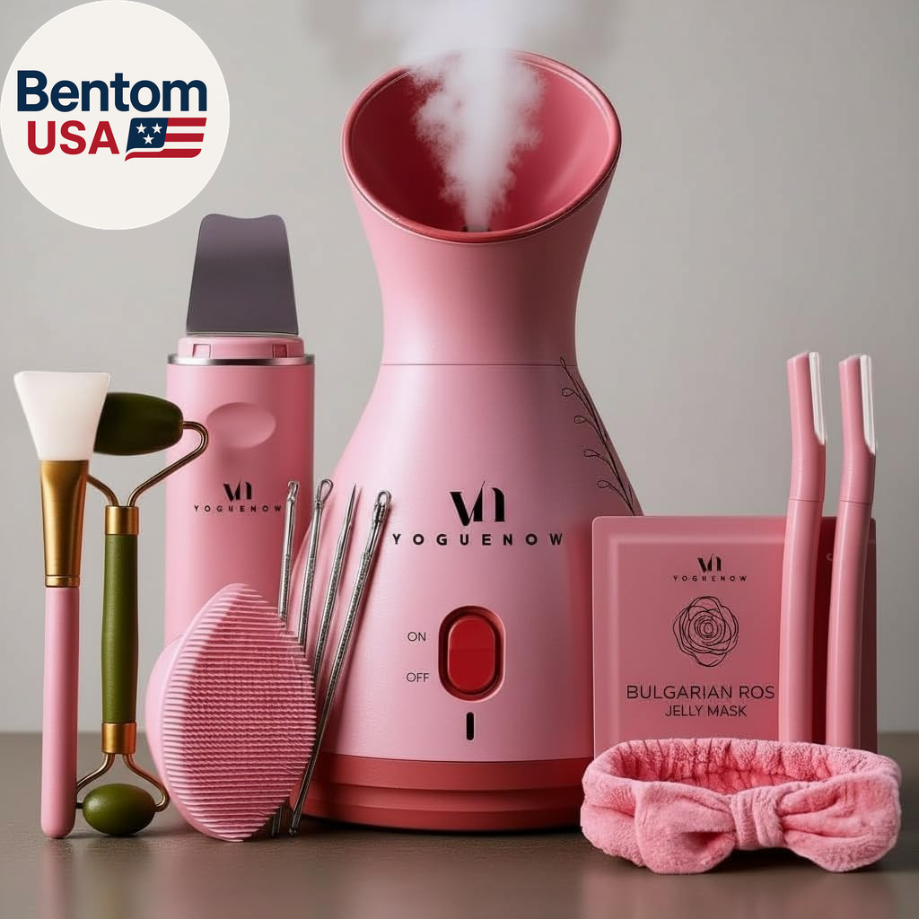 Facial Steamer Spa Kit with Complimentary 17 Skin Care Tools | Face Steamer for