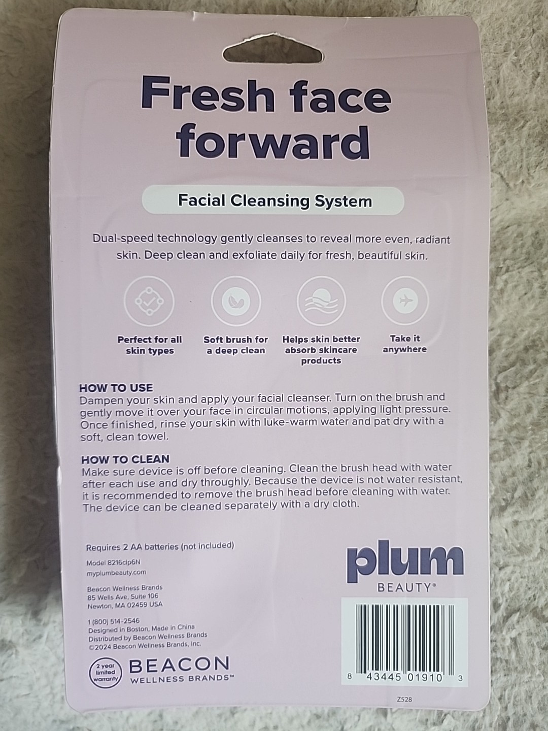Plum Beauty Facial Cleansing System Perfect For All Skin Types. New
