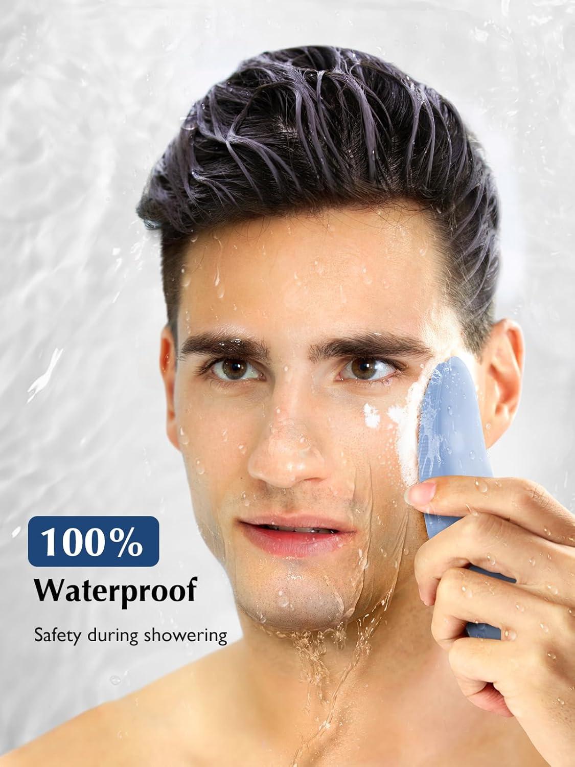 JMY05 Facial Cleansing Brush Silicone Face Scrubber: IPX7 Waterproof Rechargeabl