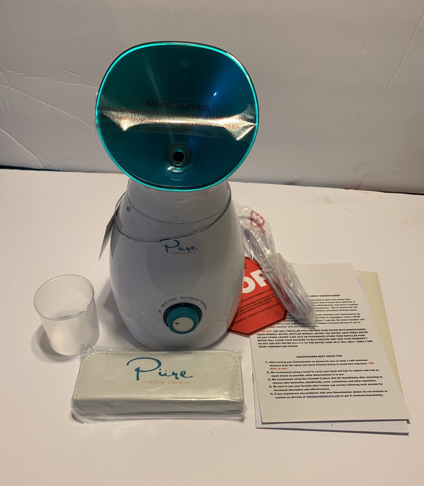Pure Daily Care NanoSteamer Large 3-in-1 Nano Ionic Facial Steamer with 5 Piece