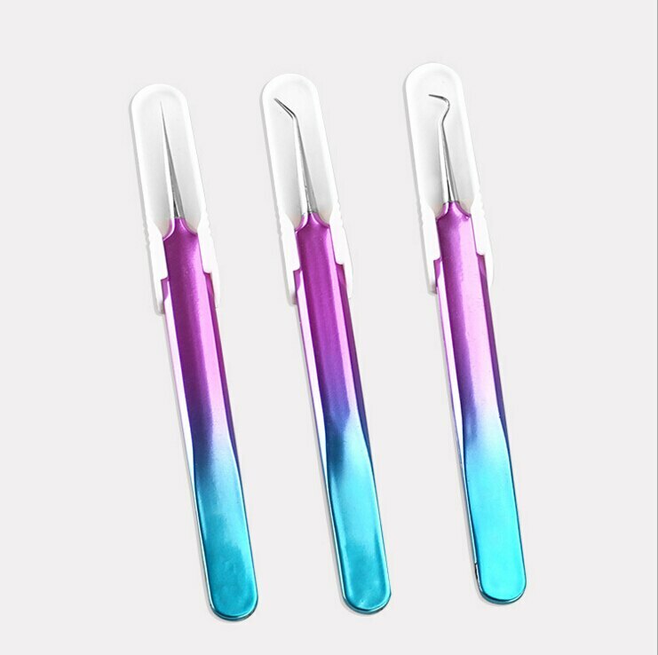 Stainless Steel Blackhead Acne Blemish Pimple Extractor Remover Needles 3 shapes