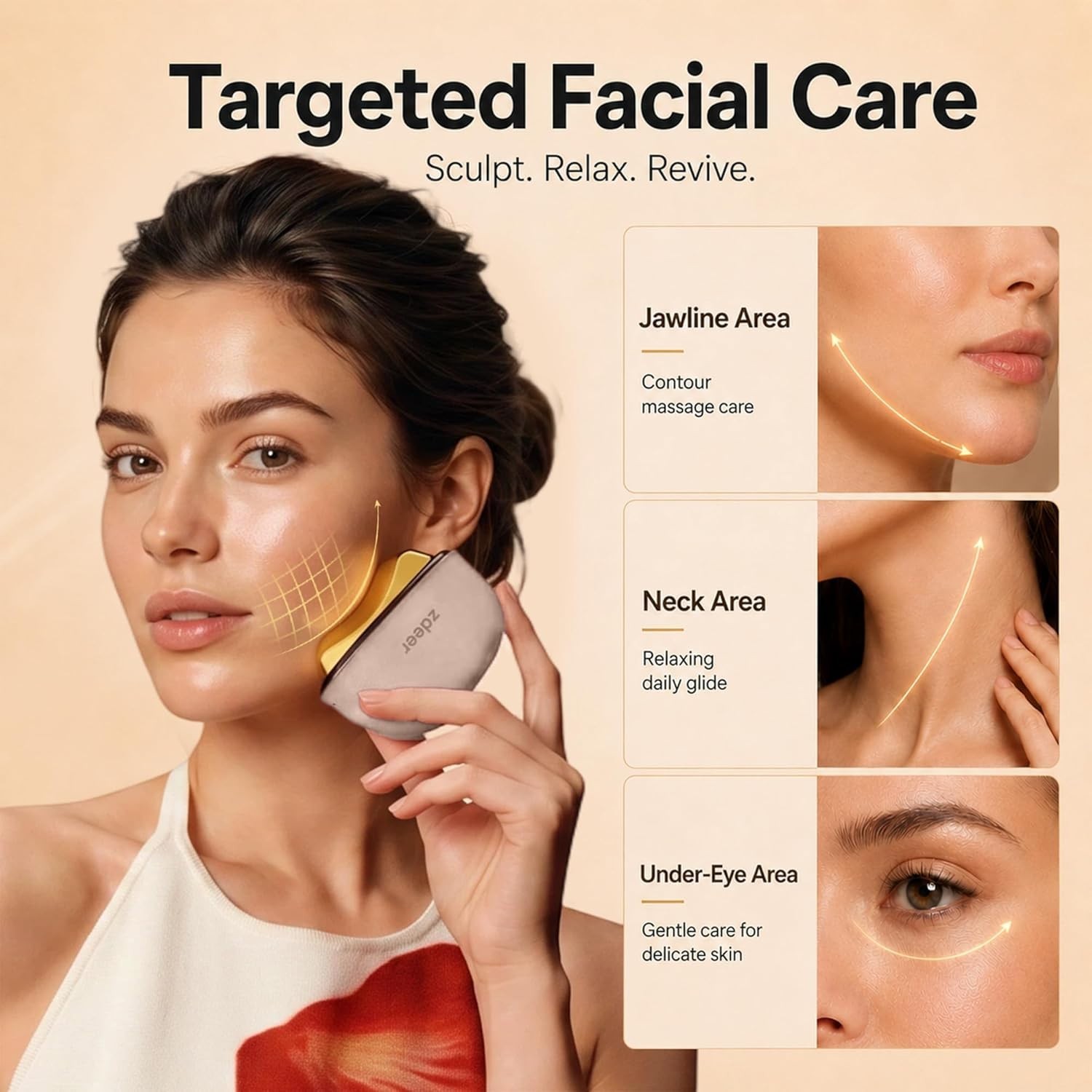 Portable Heated Gua Sha Facial Tool with Ergonomic Design & Anti-Aging Benefits