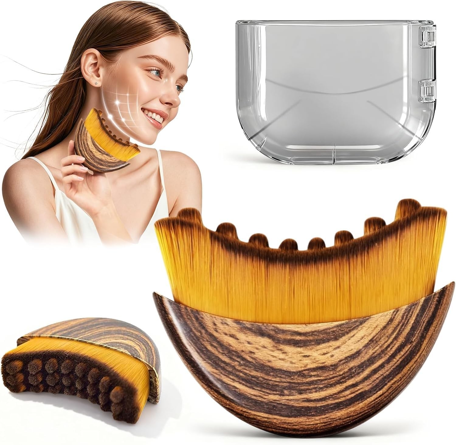 EXOFLY Lymphatic Face Brush – Sculpting Massager for Jawline & Neck, Travel Case