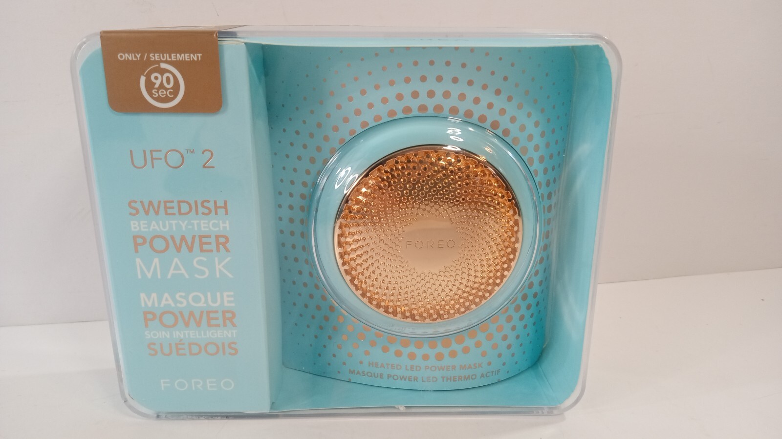 NEW Foreo UFO 2 Mint Heated LED Power Mask Blue Gold – Sealed, Box Damage
