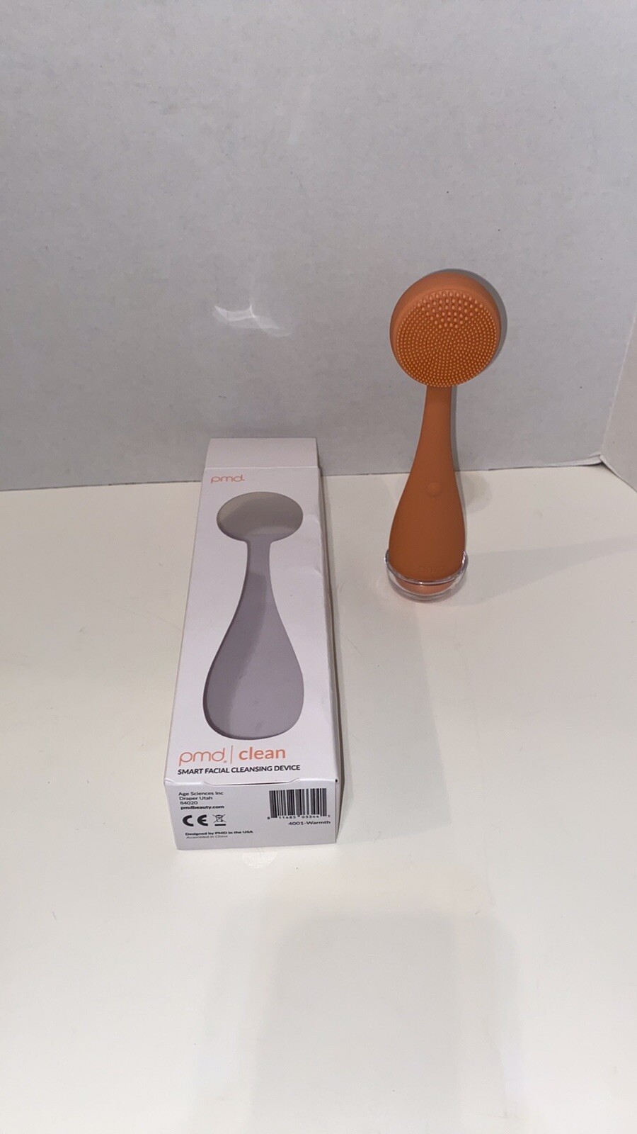 PMD Clean Smart Facial Cleansing Device with Silicone Brush & Anti-Aging…peach