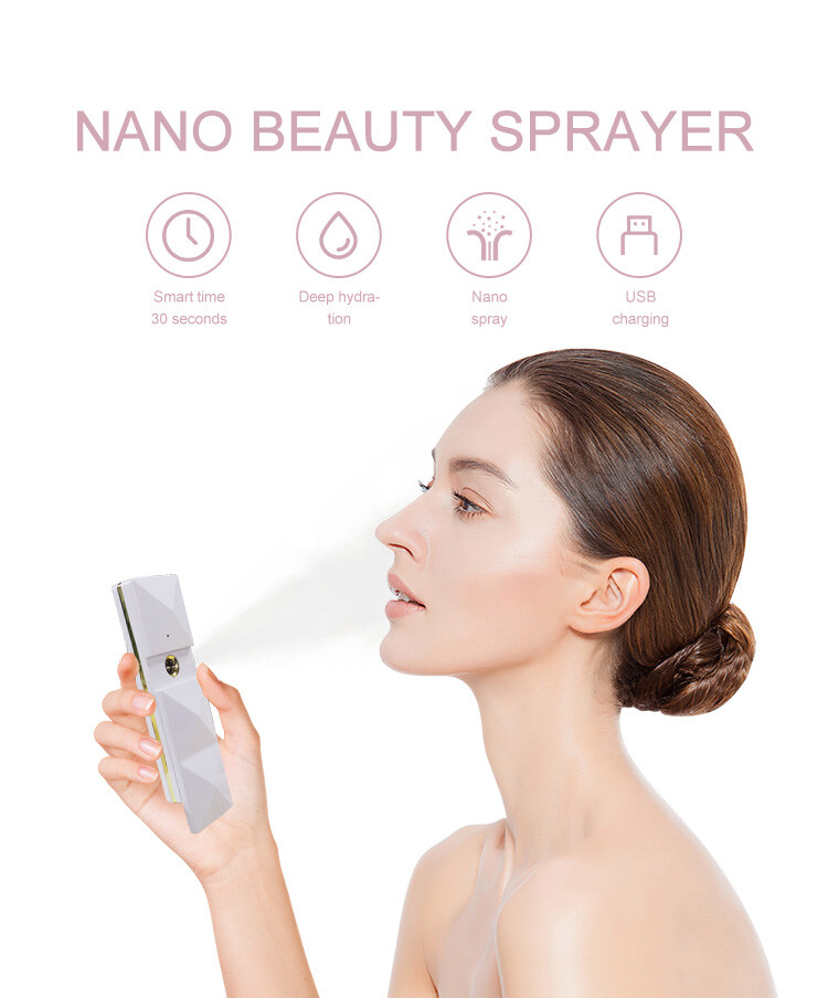 BLACK NANO FACIAL MISTER FACE MIST SPRAYER FACE MOISTURIZING TOOL BEAUTY DEVICE*