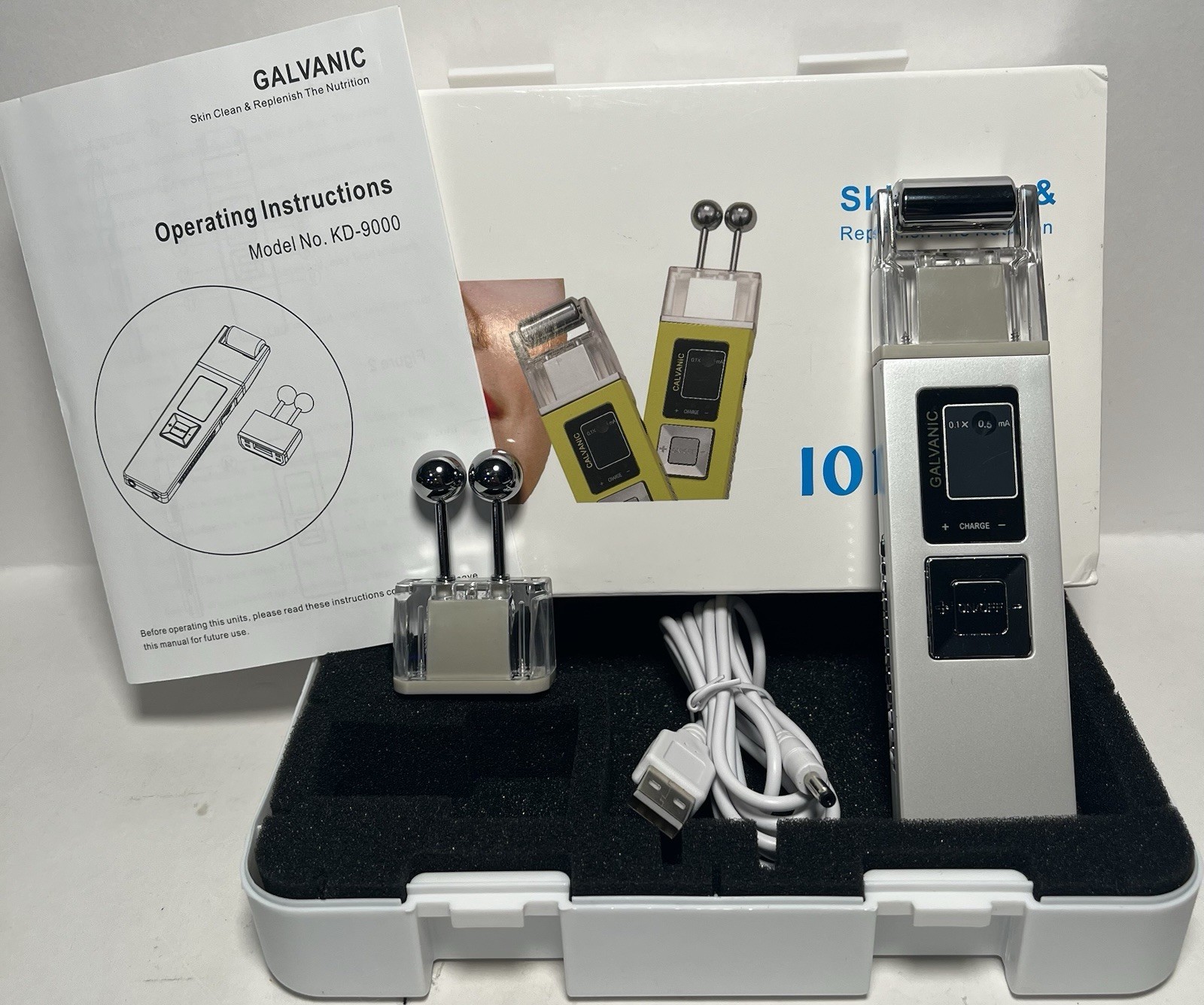 ION KD-9000 Galvanic Microcurrent Iontophoresis Wrinkle Removal Roller Massager