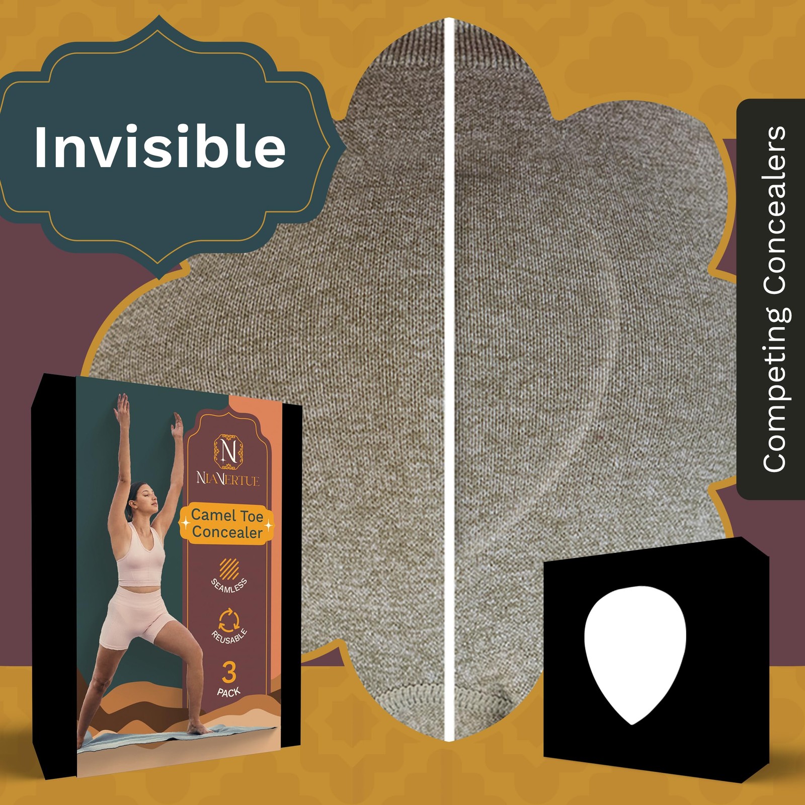 Camel Toe Concealer | Seamless Hider, Anti One Size, Skin