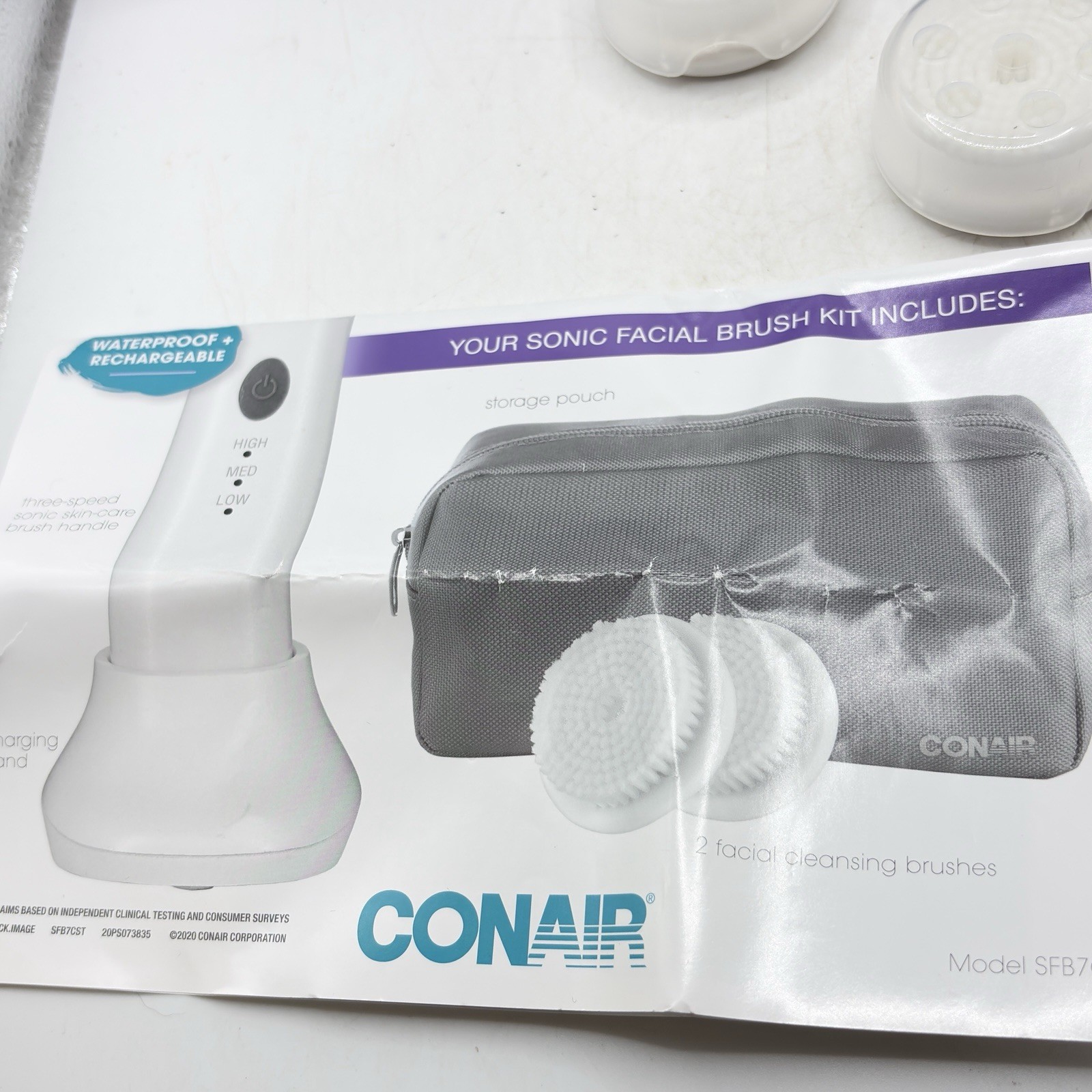 Conair True Glow Facial Cleansing Brush Kit White New Open Box