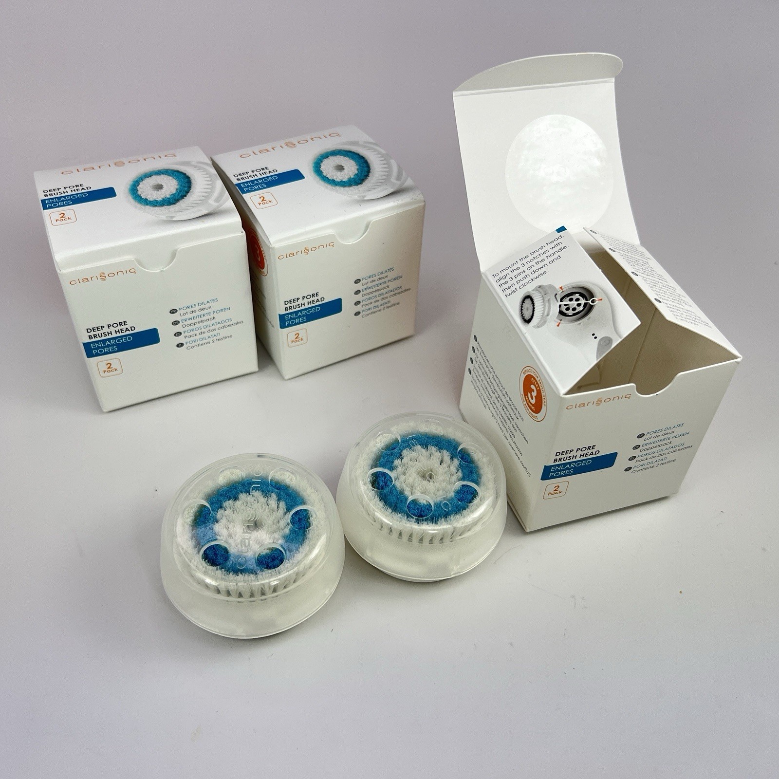 6 New Clarisonic Deep Pore Brush Head SET Replacement heads GENUINE