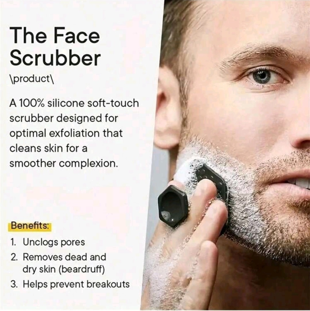 1 Set Portable Silicone Facial Cleansing Brush, Exfoliating Brush, Beard Brush.