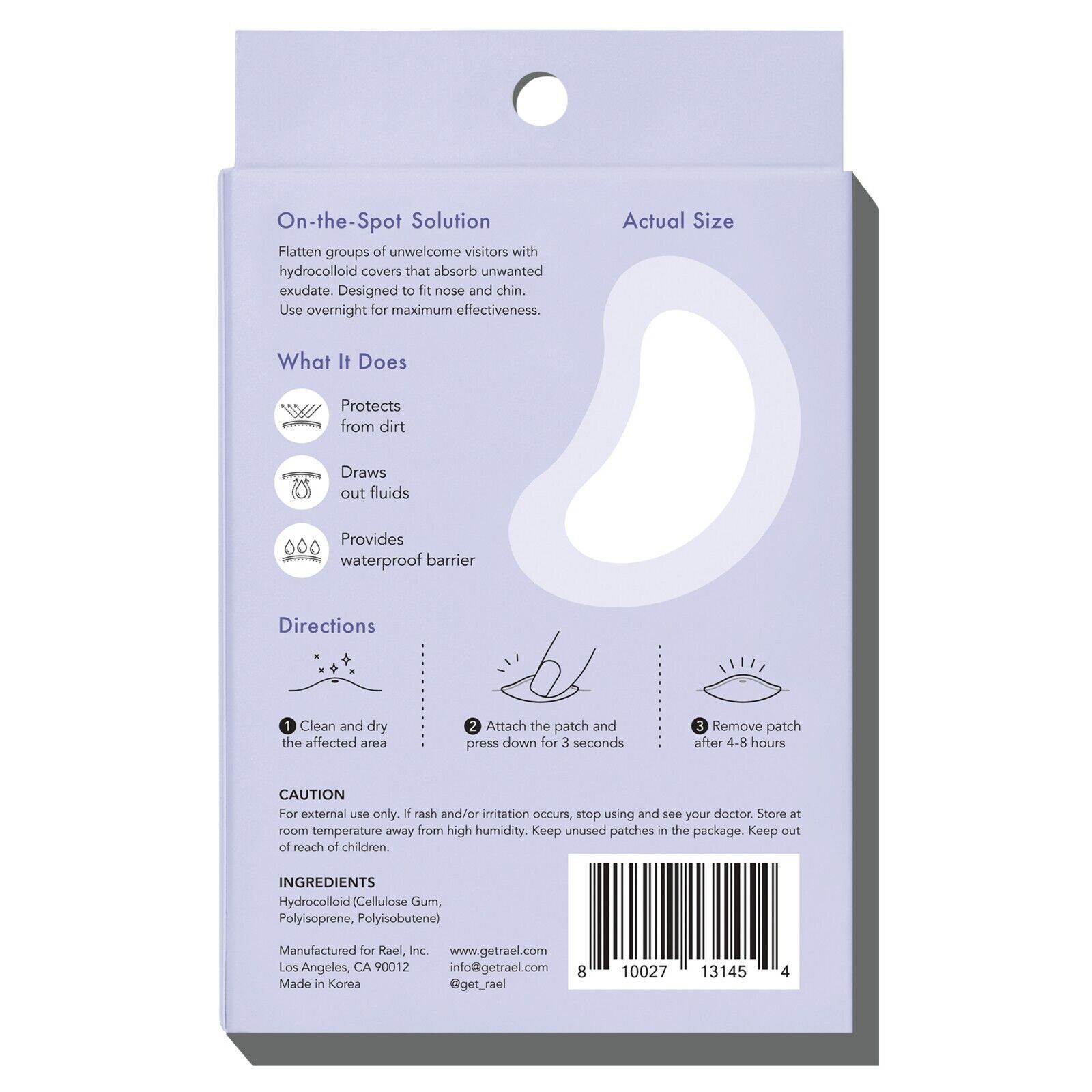 Rael Large Hydrocolloid Pimple Patches, Acne Patch Spot Control Cover (20 Count)