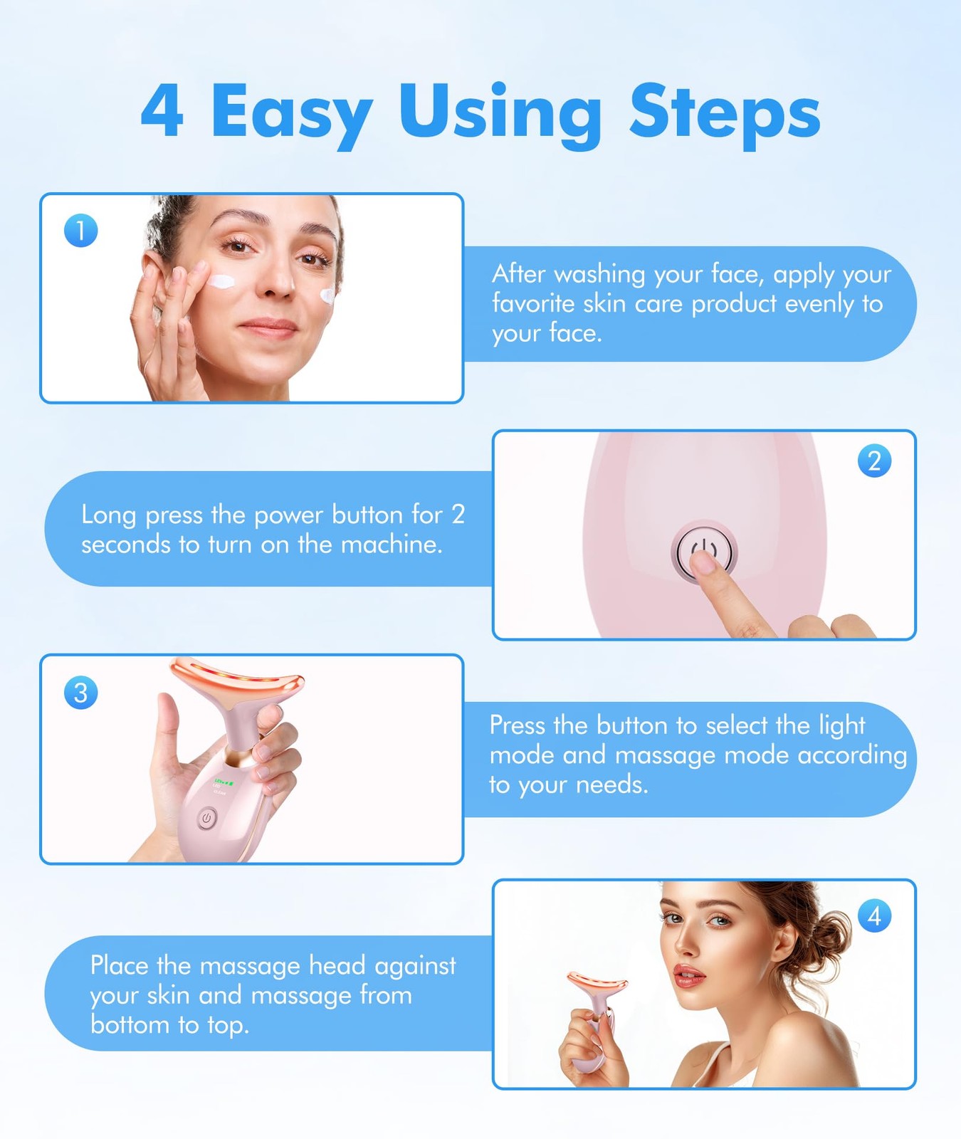 Trinity Beauty Microcurrent Facial Machine 7 Color Modes Portable Massager