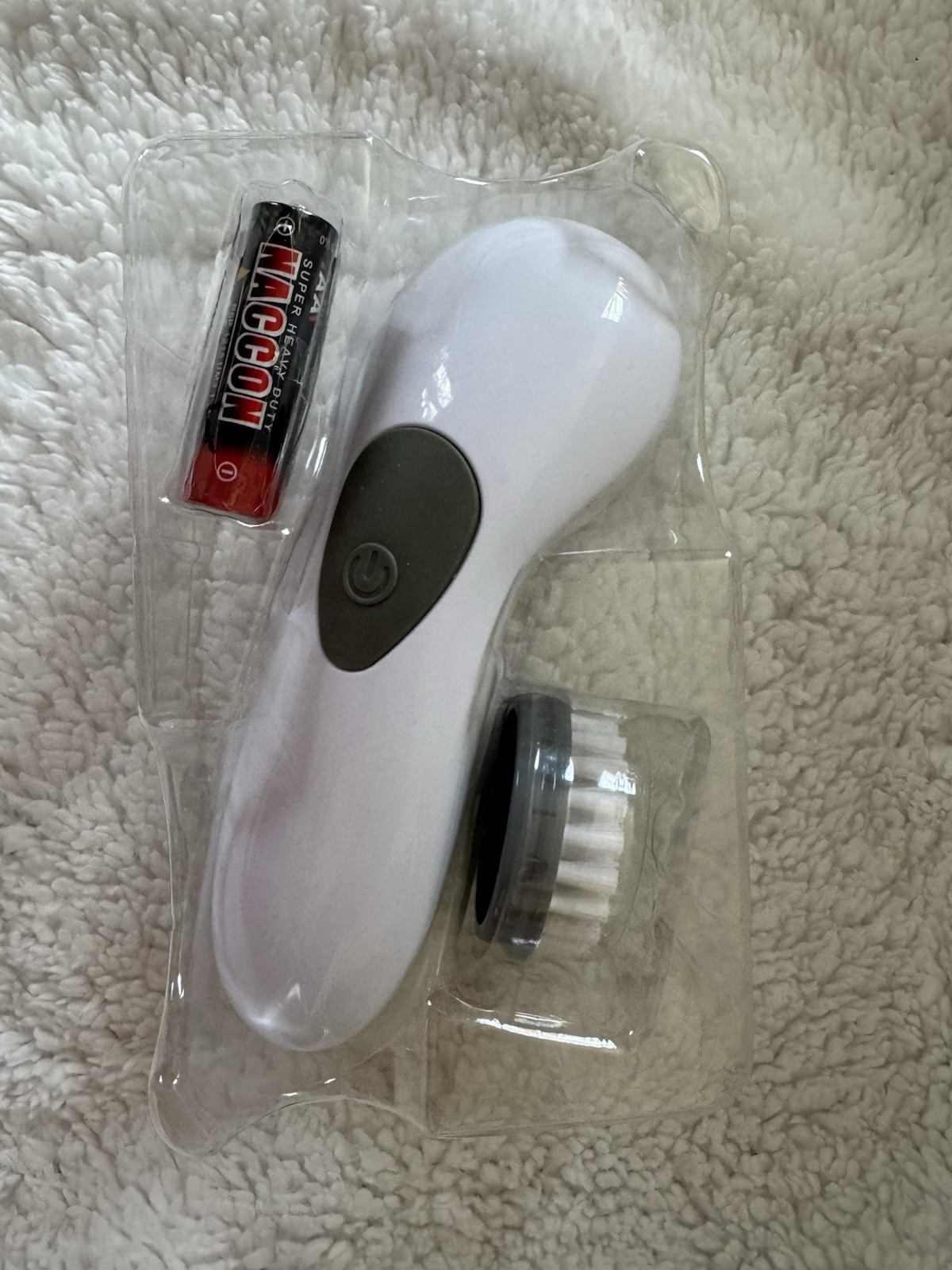 Meaningful Beauty Electric Facial Brush, 360° Rotation, Removable Head, White
