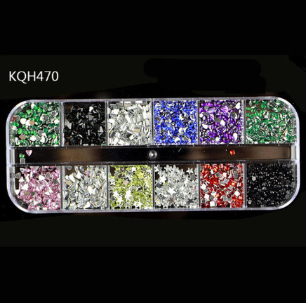 Specification: KQH470 color – Multi-size Nail Rhinestones 3D Crystal Nail Stones