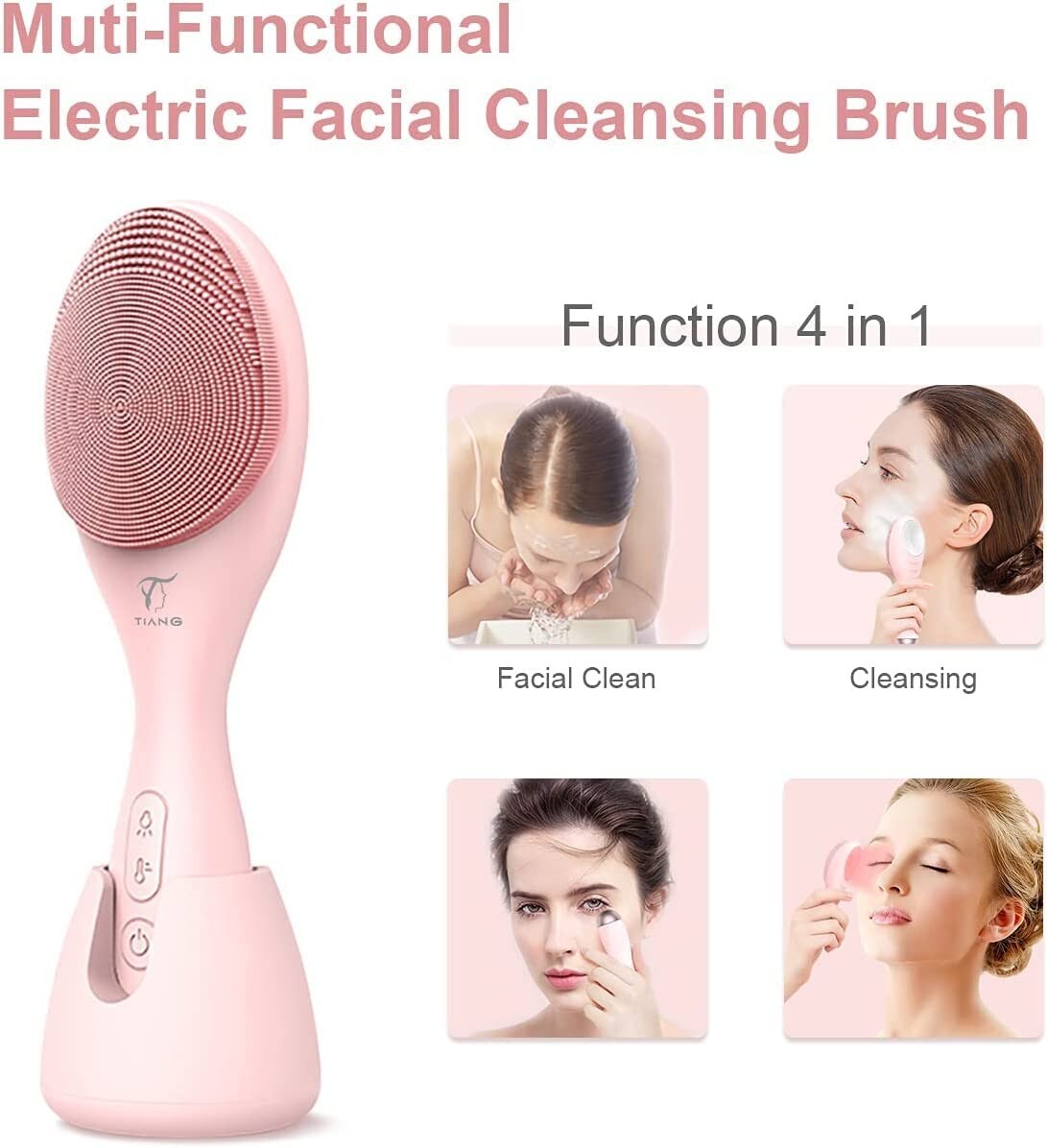 Sonic Face Brush, Sonic Facial Cleansing Brush, Silicone Face Exfoliator Brush