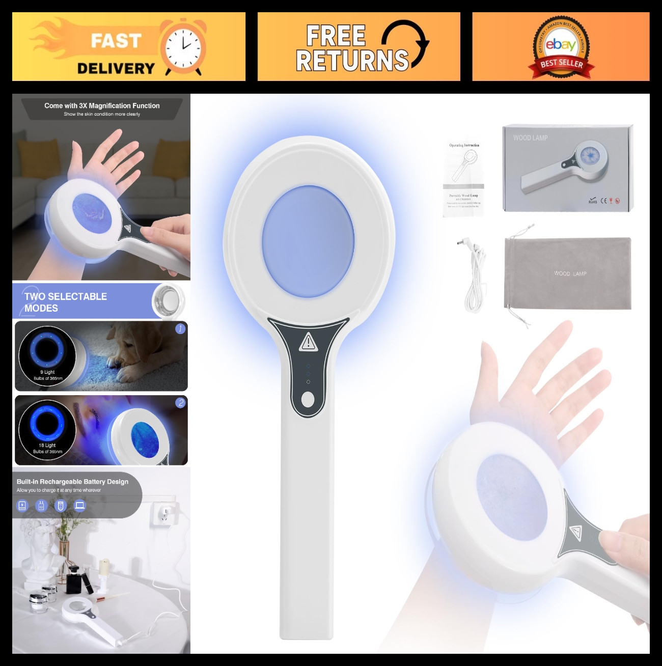 Professional Facial Lamp with Adjustable Arm & LED Light for Skincare Treatments