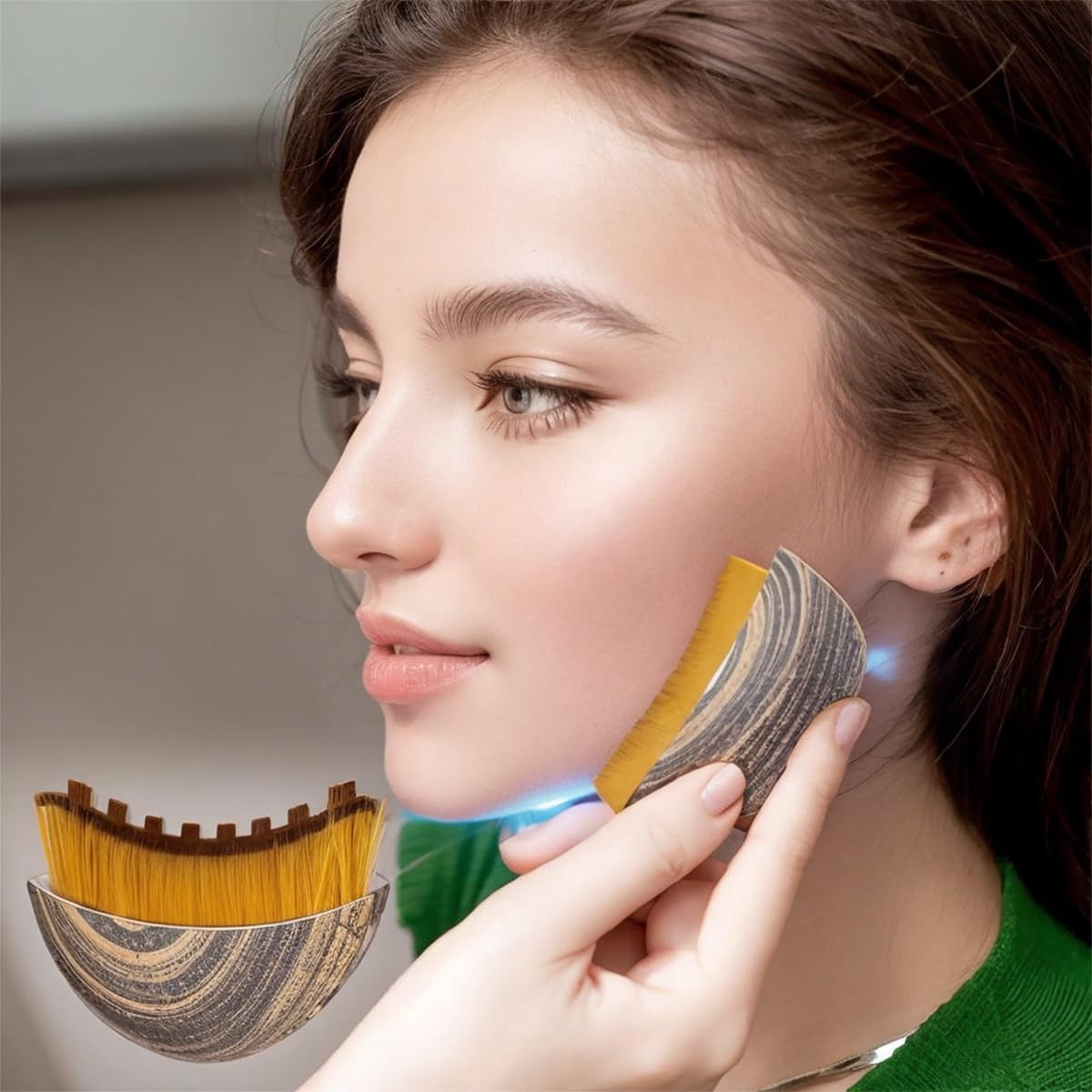 Soft Bristle Lymphatic Face Brush Set, Facial Massage Tool, 2 Pack | chin and ja