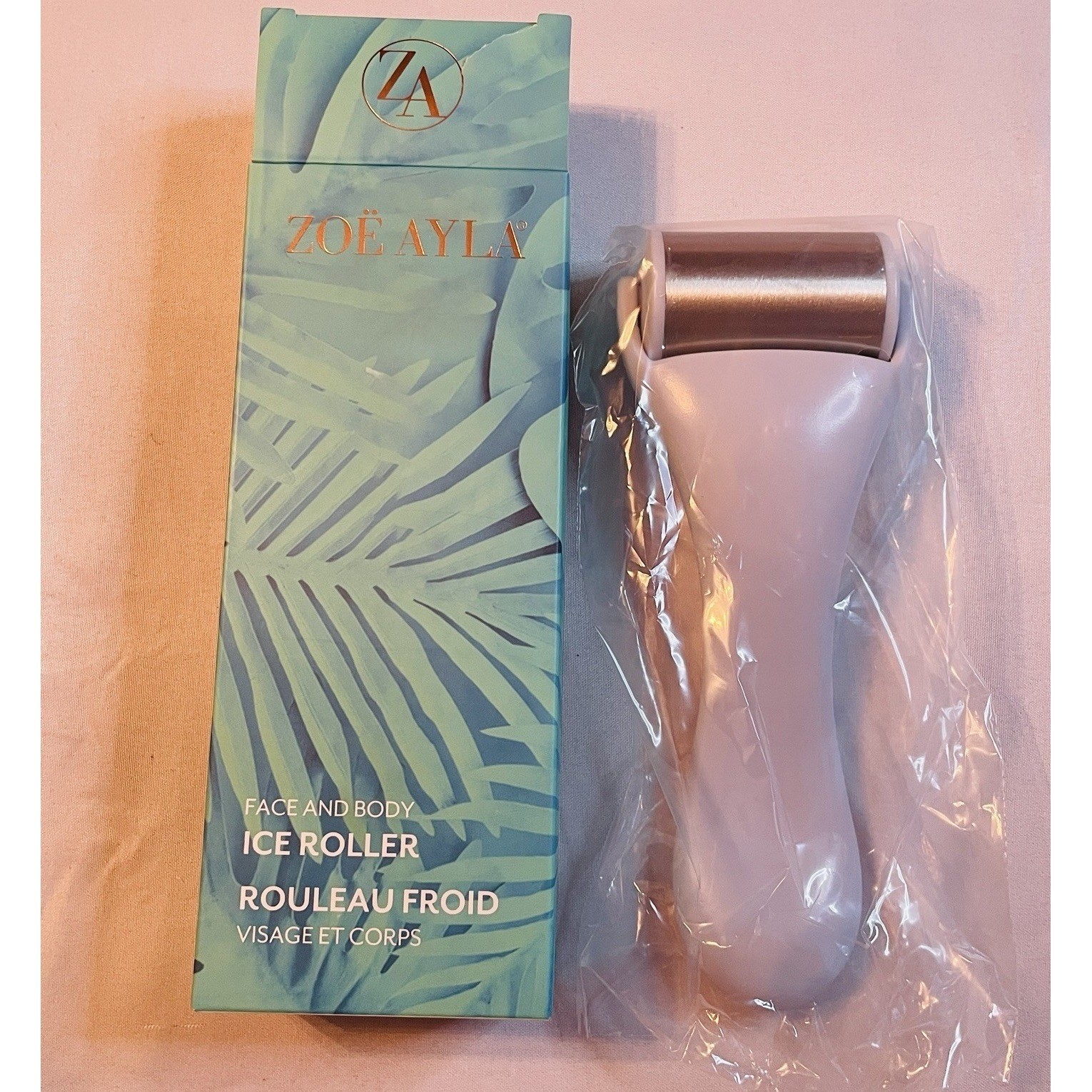 Zoe Ayla Face and Body Ice Roller Lavender Stainless Steel Cold Therapy Tool NEW