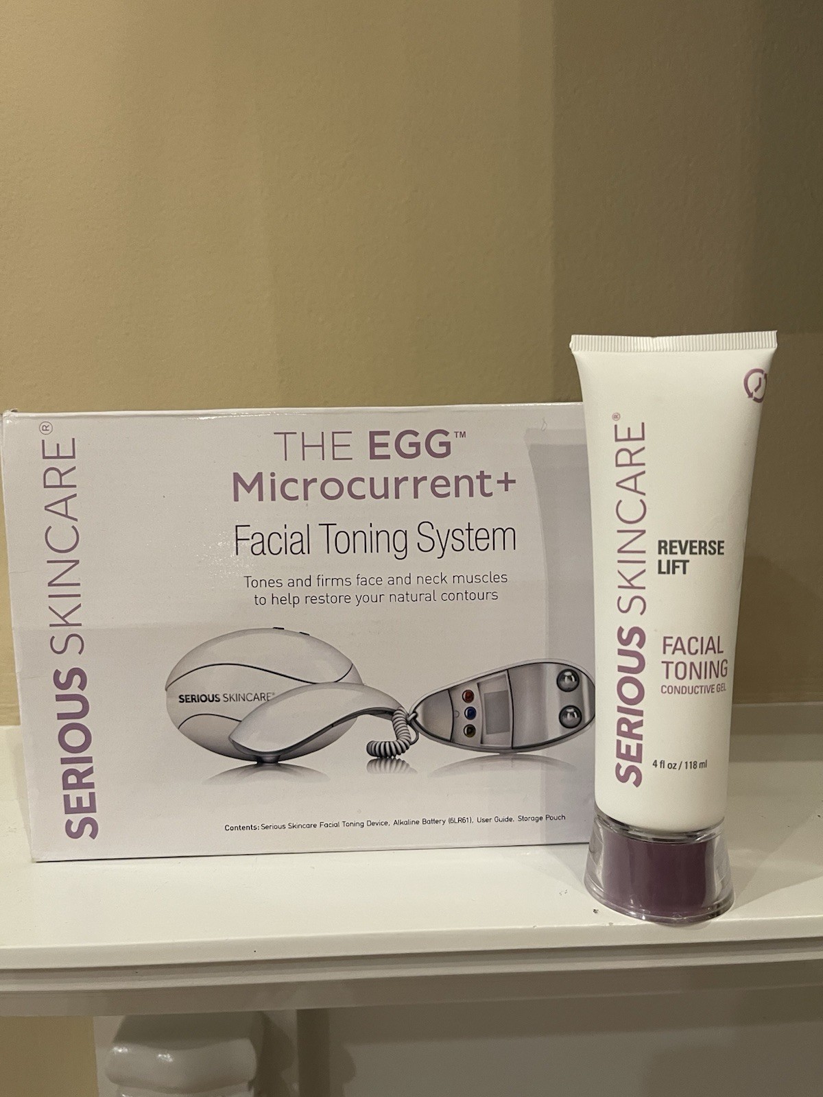 Skincare The EGG Microcurrent Facial Toning Firming System Blue Geo Design