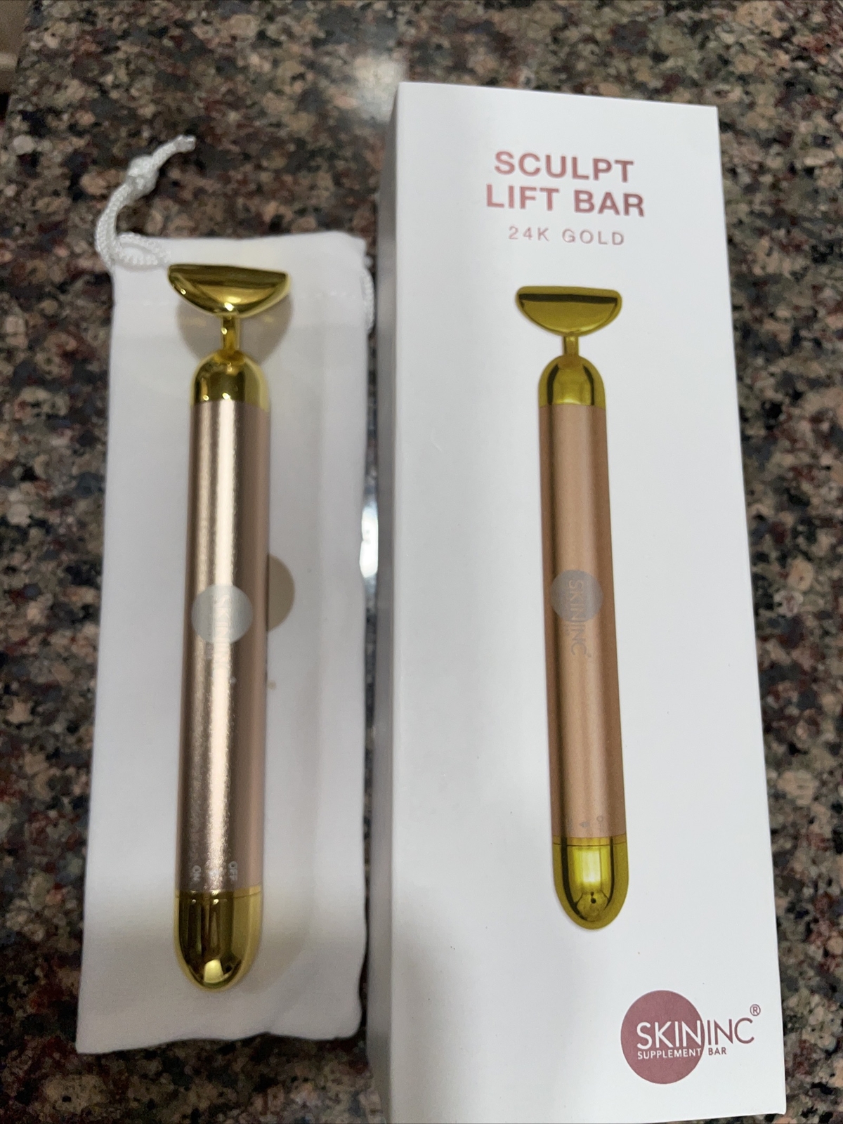 Skin Inc Supplement Bar SCULPT LIFT BAR 24K GOLD Facial Massager De-Puf NEW