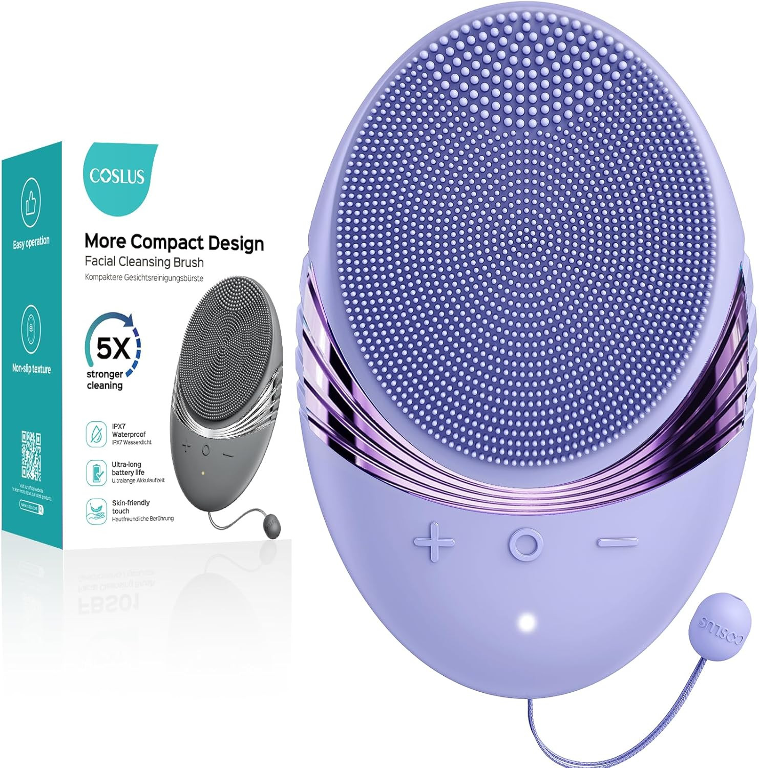 COSLUS FBS01 Facial Cleansing Brush Face Scrubber: Portable Silicone Waterproof
