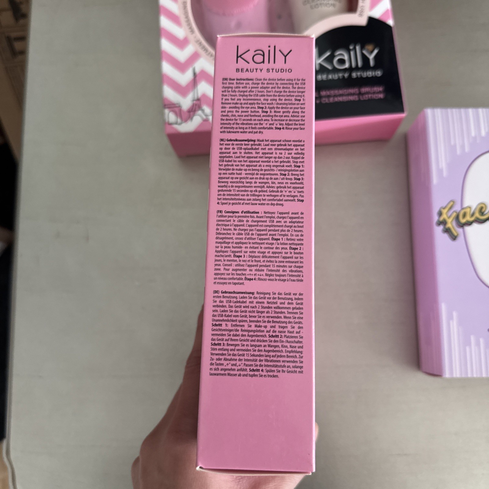Set of 2 Kaily Beauty Studio Facial Massaging Brush & Lotion & 1 Face Mask Pack