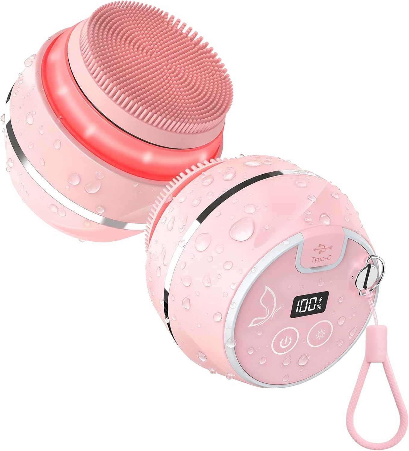 Face Cleansing Brush, Waterproof Silicone Facial Cleansing Brush, 6 Modes, 3 Lig