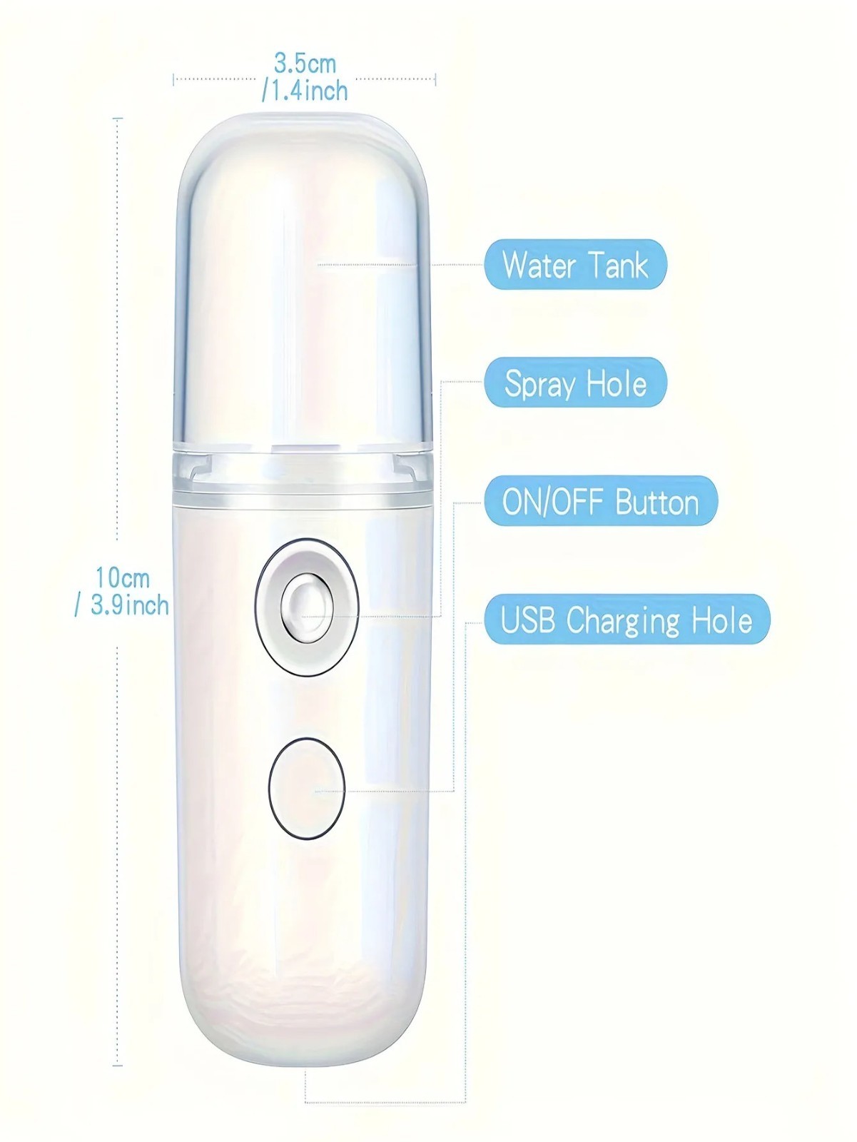 USB Rechargeable Facial Mist Sprayer Face Steamer Humidifier