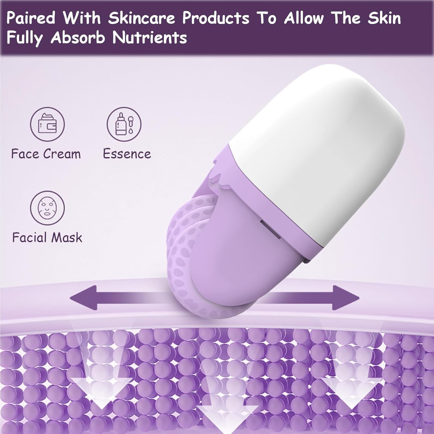 Ice Roller for Face Eyes Multi Functional Facial Skin Care Tools with 2 white