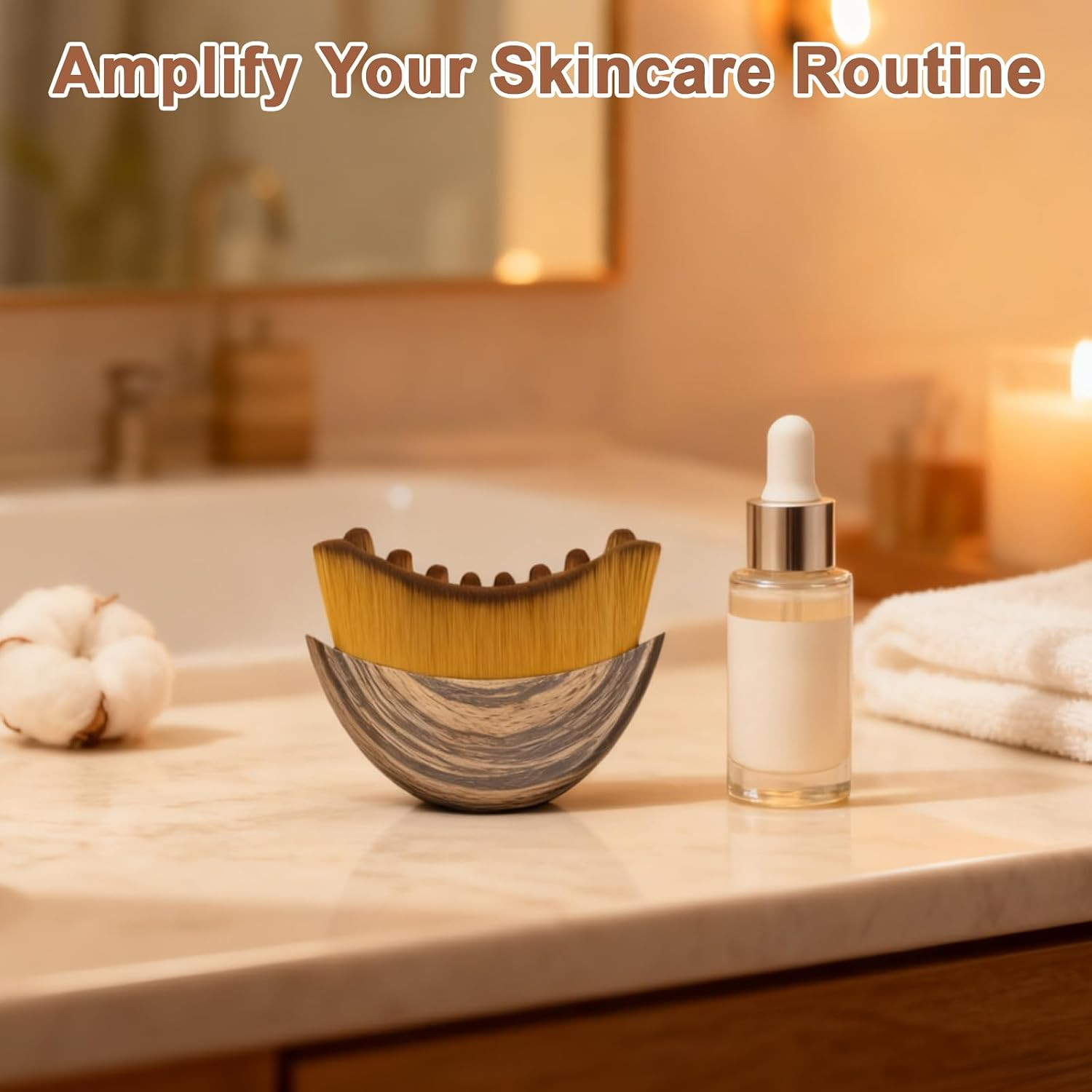 Lymphatic Contour Face Brush, 2-in-1 Gua Sha Face Massage Brush | Lymphatic D…