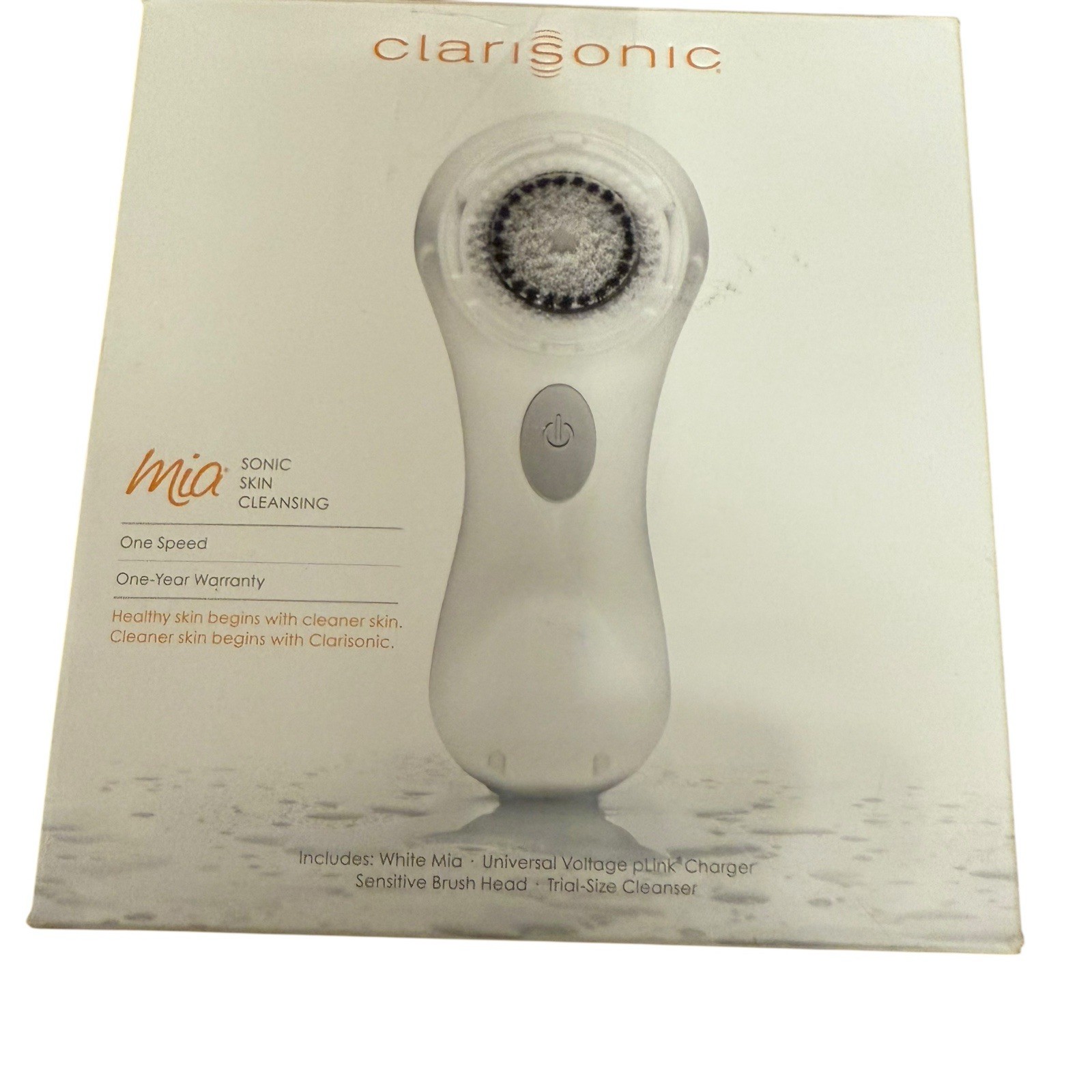 Clarisonic Mia 1 Sonic Skin Cleansing System-White With 1 Unused Head