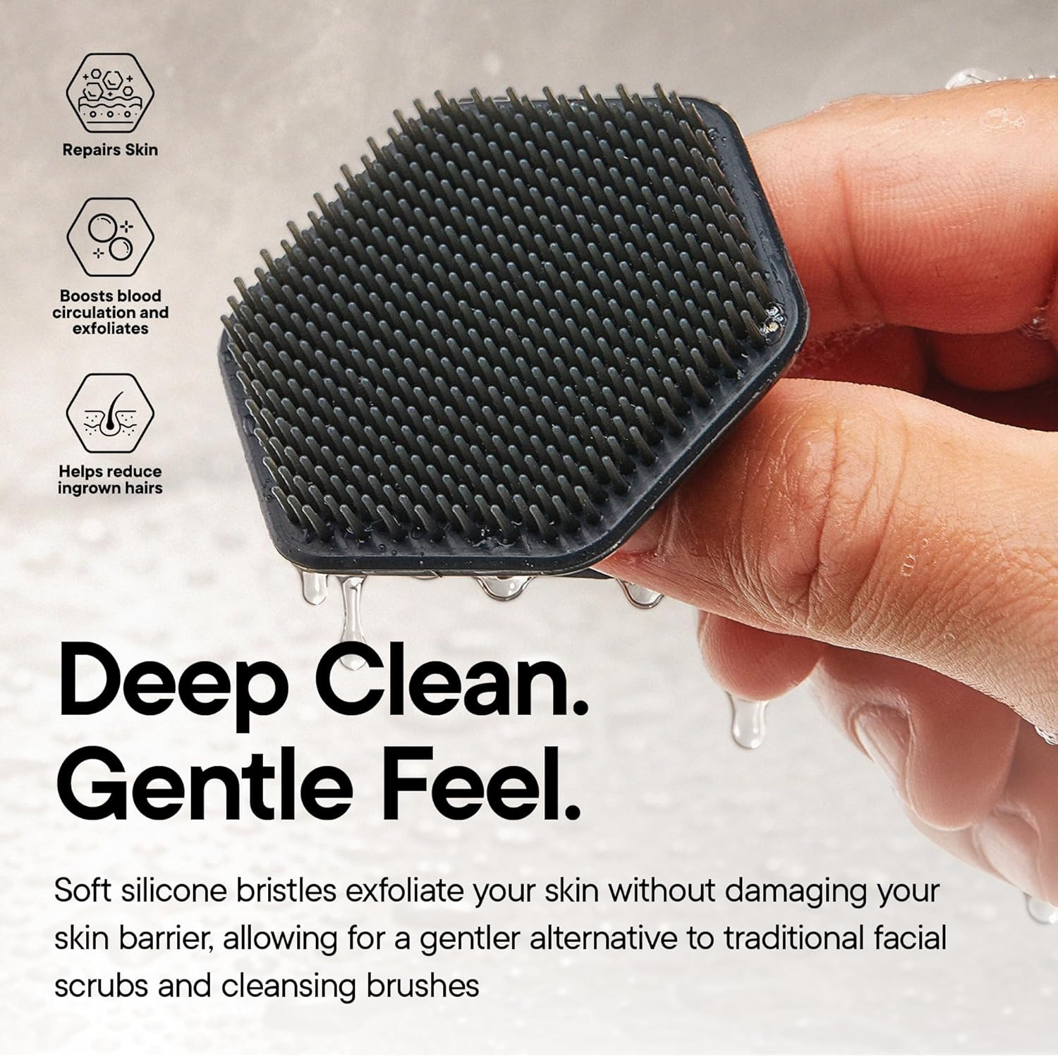 TOOLETRIES Premium Silicone Face Scrubber for Men & Women, Gentle Facial Cleansi