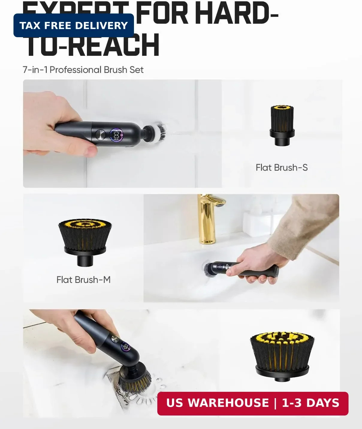 Fanttik Flip G10 Nano HomeCare Cordless Electric Spin Scrubber, 360° High-Torque