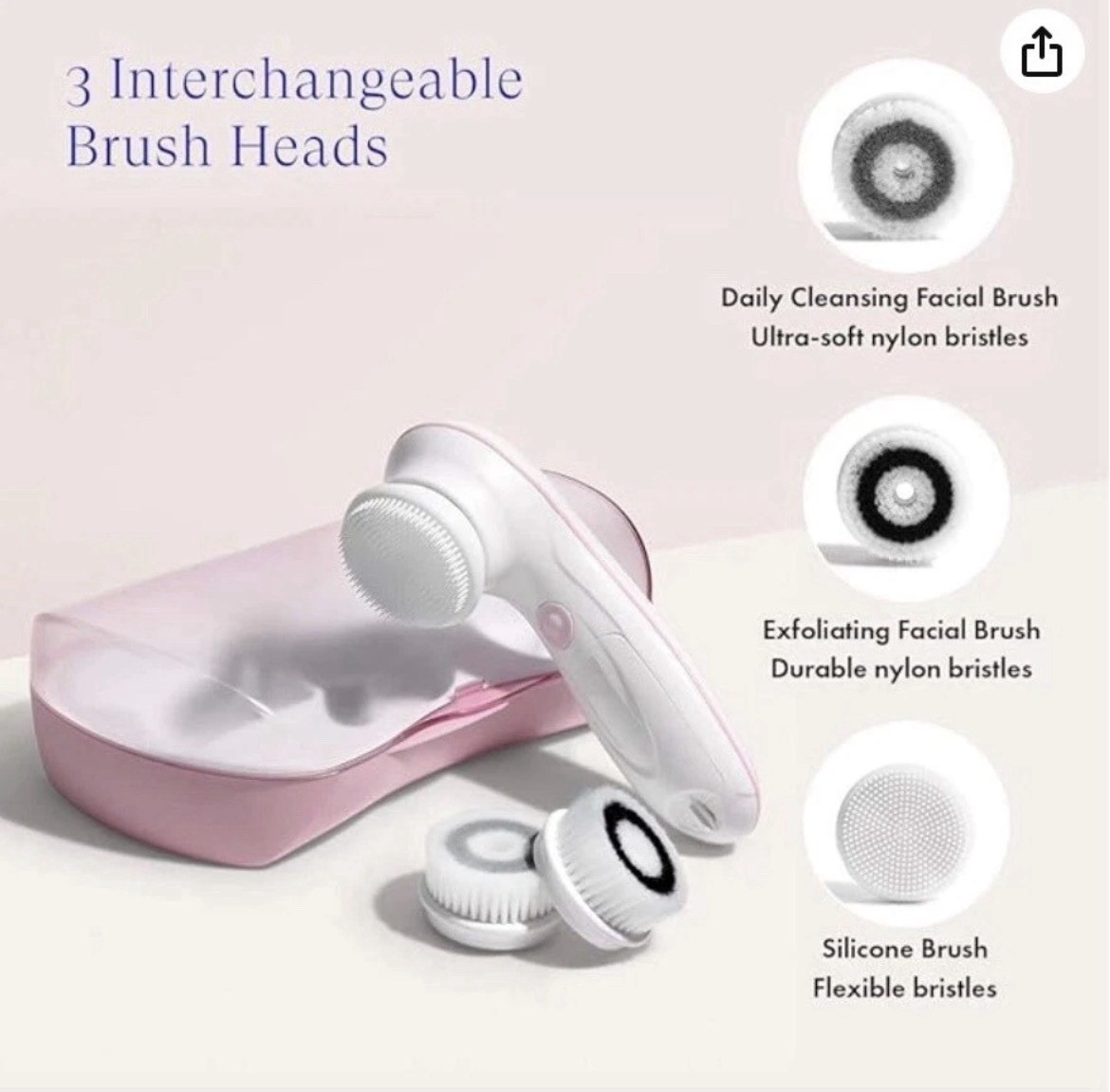 Vanity Planet Facial Cleansing Brush Ultimate Skin Spa with 3 Interchangeable